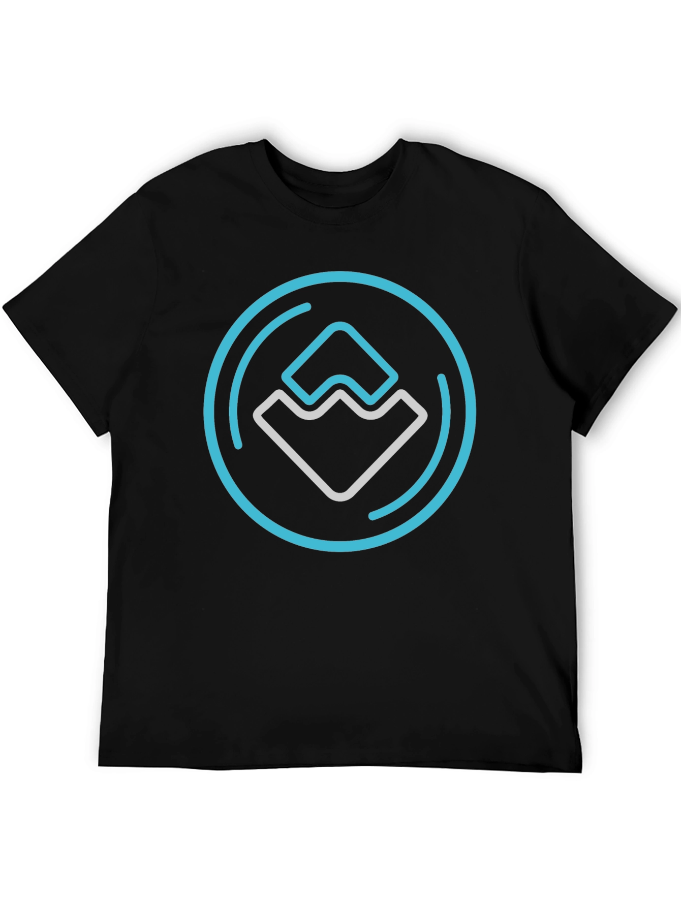 Modern Graphic Print Black T-Shirt