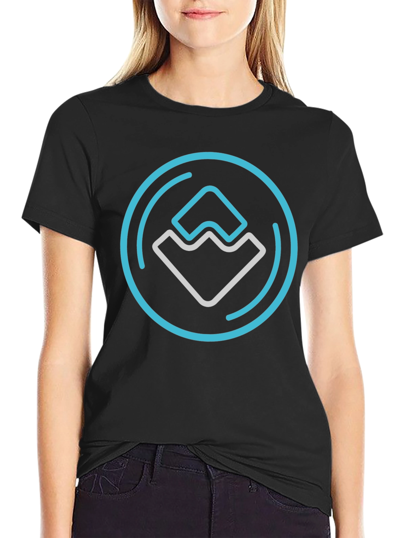 Modern Graphic Print Black T-Shirt