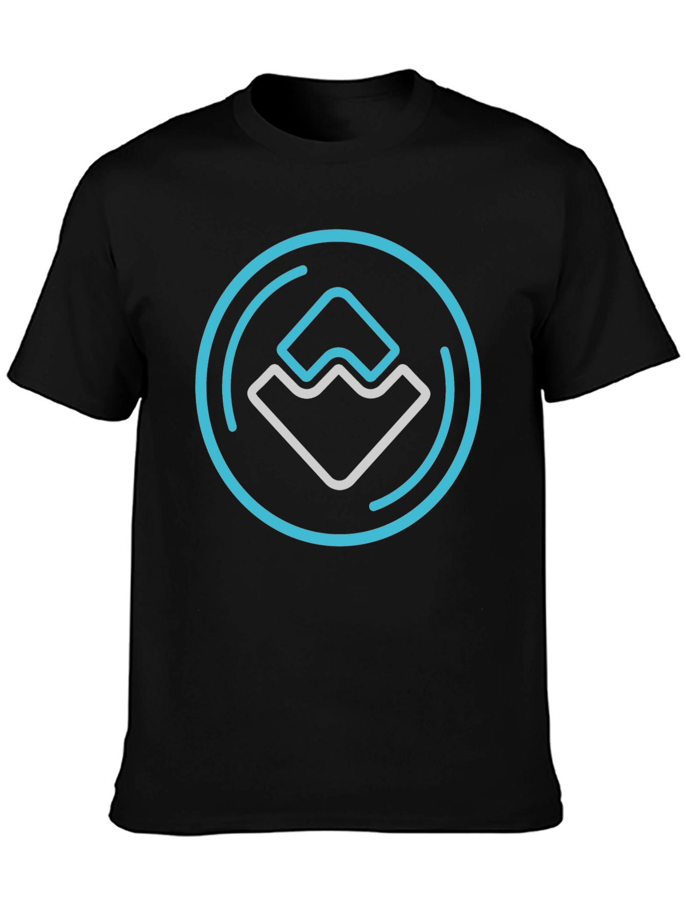 Modern Graphic Print Black T-Shirt