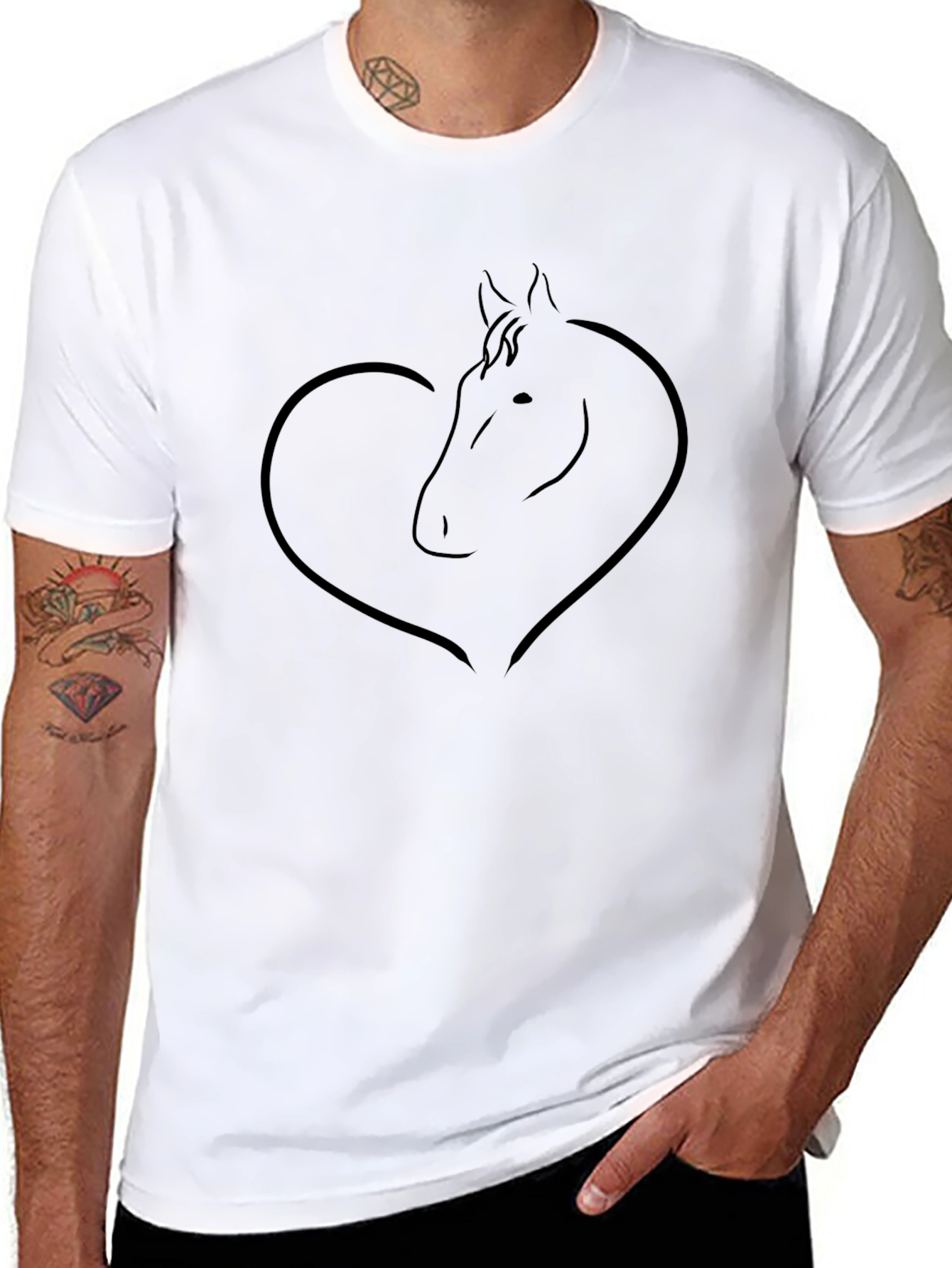 Horse Heart T-Shirt - Black Tee