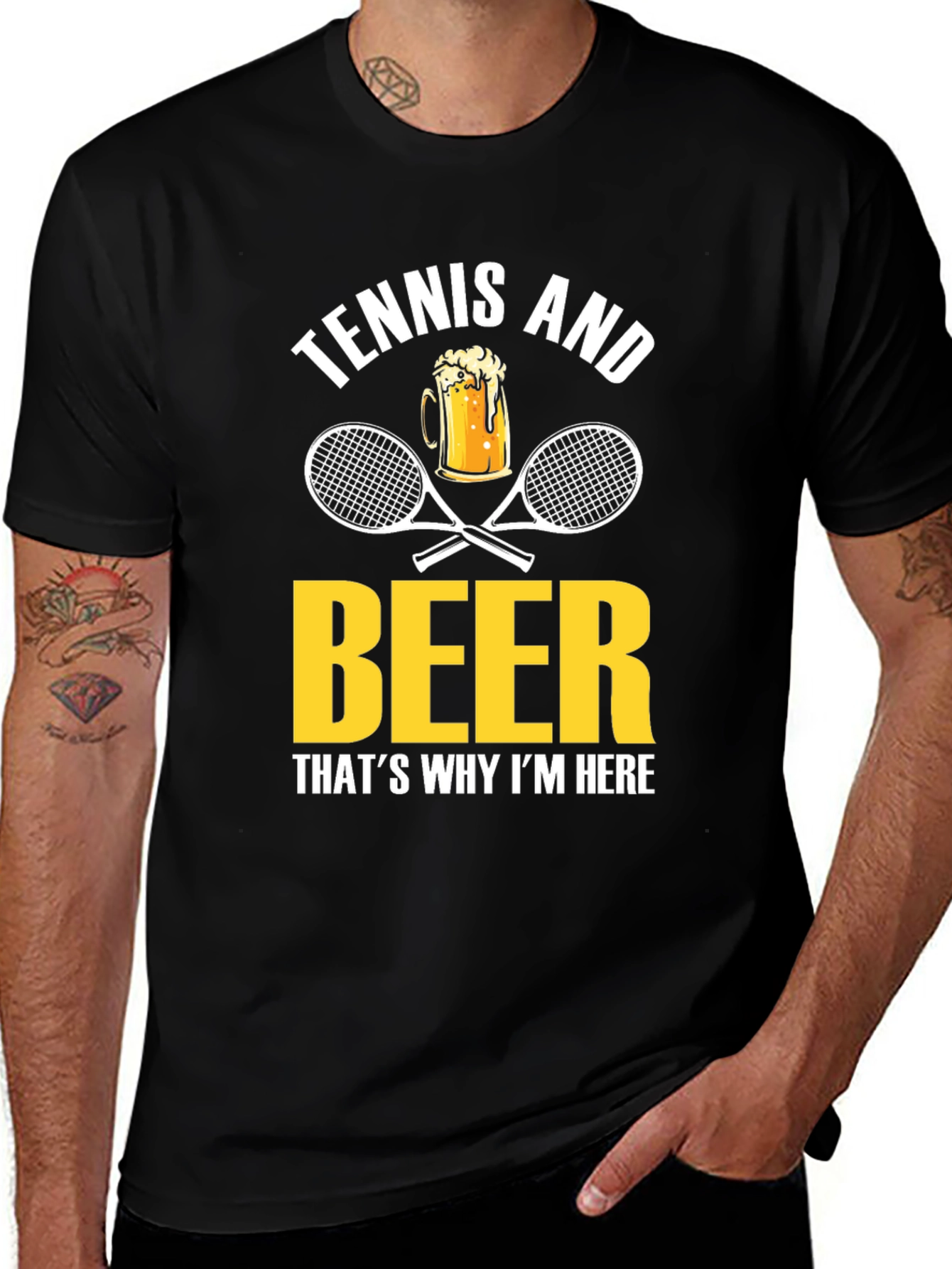 Tennis and Beer Graphic T-Shirt