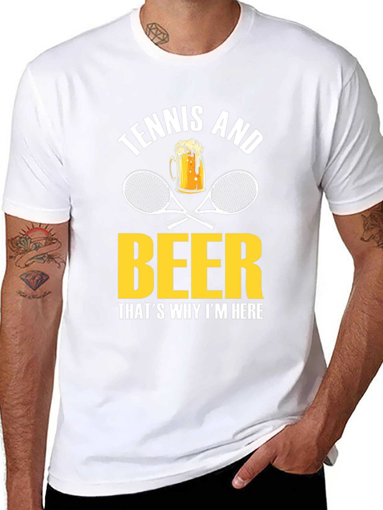 Tennis and Beer Graphic T-Shirt