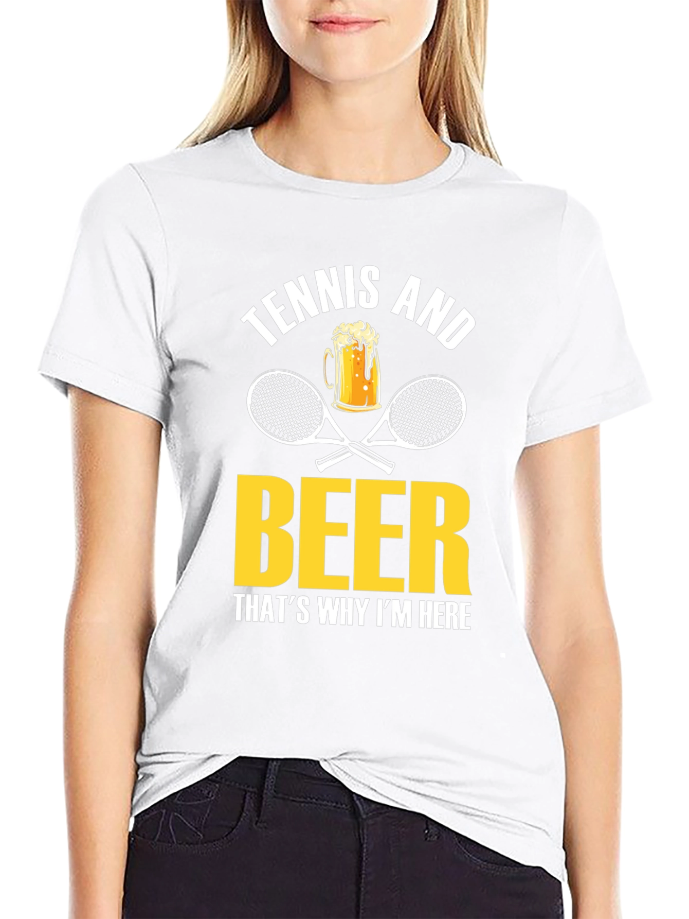 Tennis and Beer Graphic T-Shirt