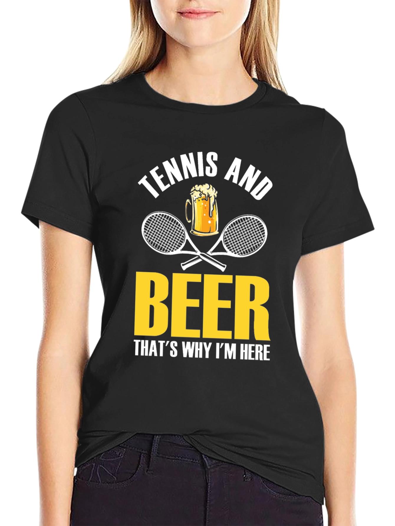 Tennis and Beer Graphic T-Shirt