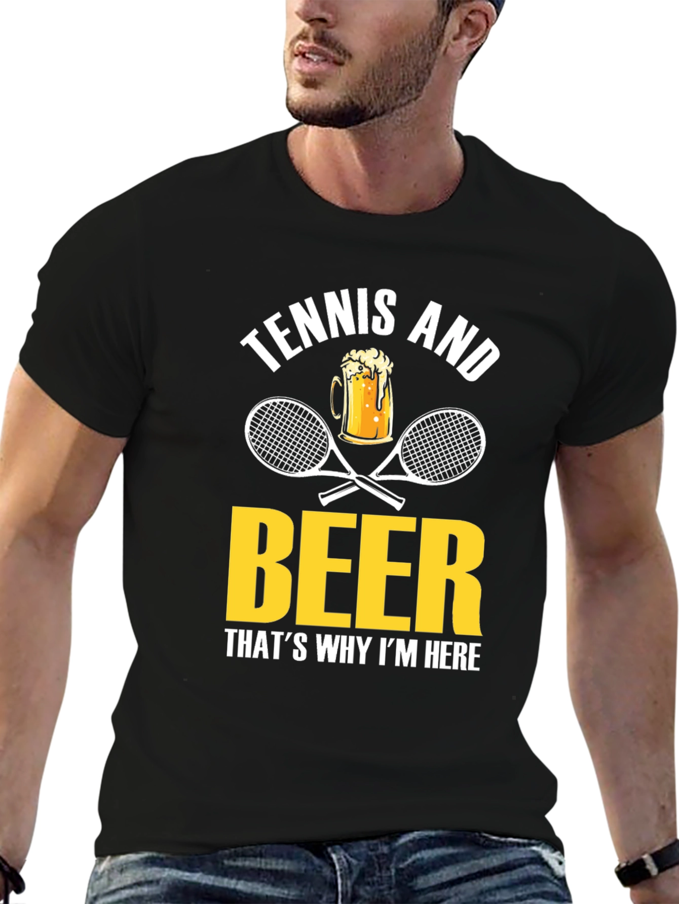 Tennis and Beer Graphic T-Shirt