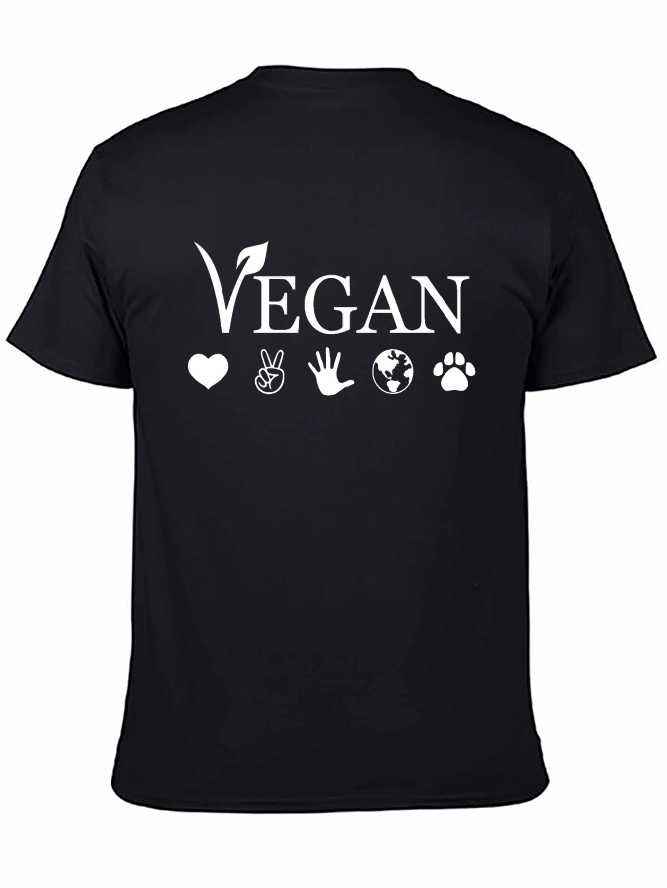 Vegan Graphic T-Shirt - Love Peace Planet Design