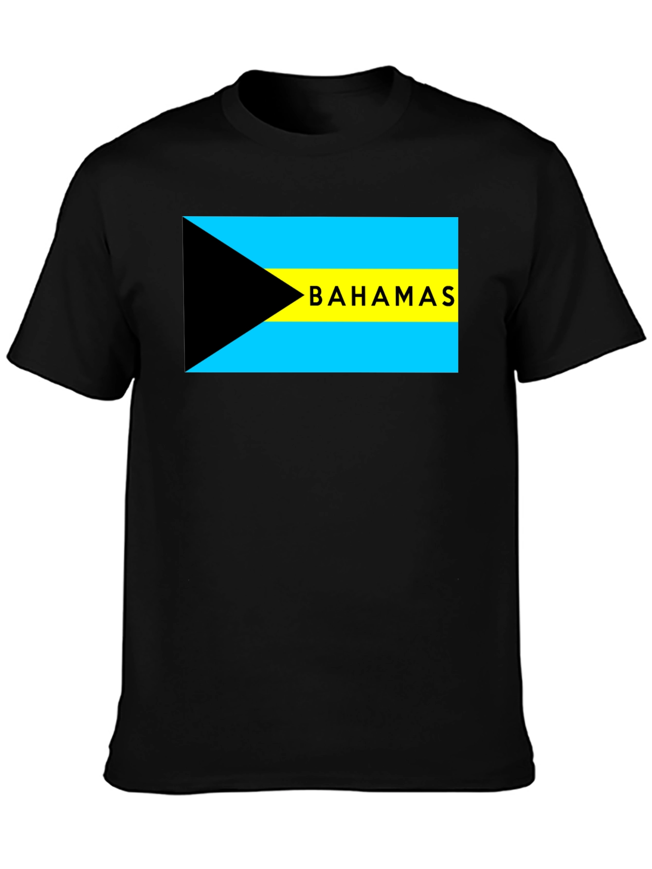 Bahamas Flag Graphic T-Shirt - Black