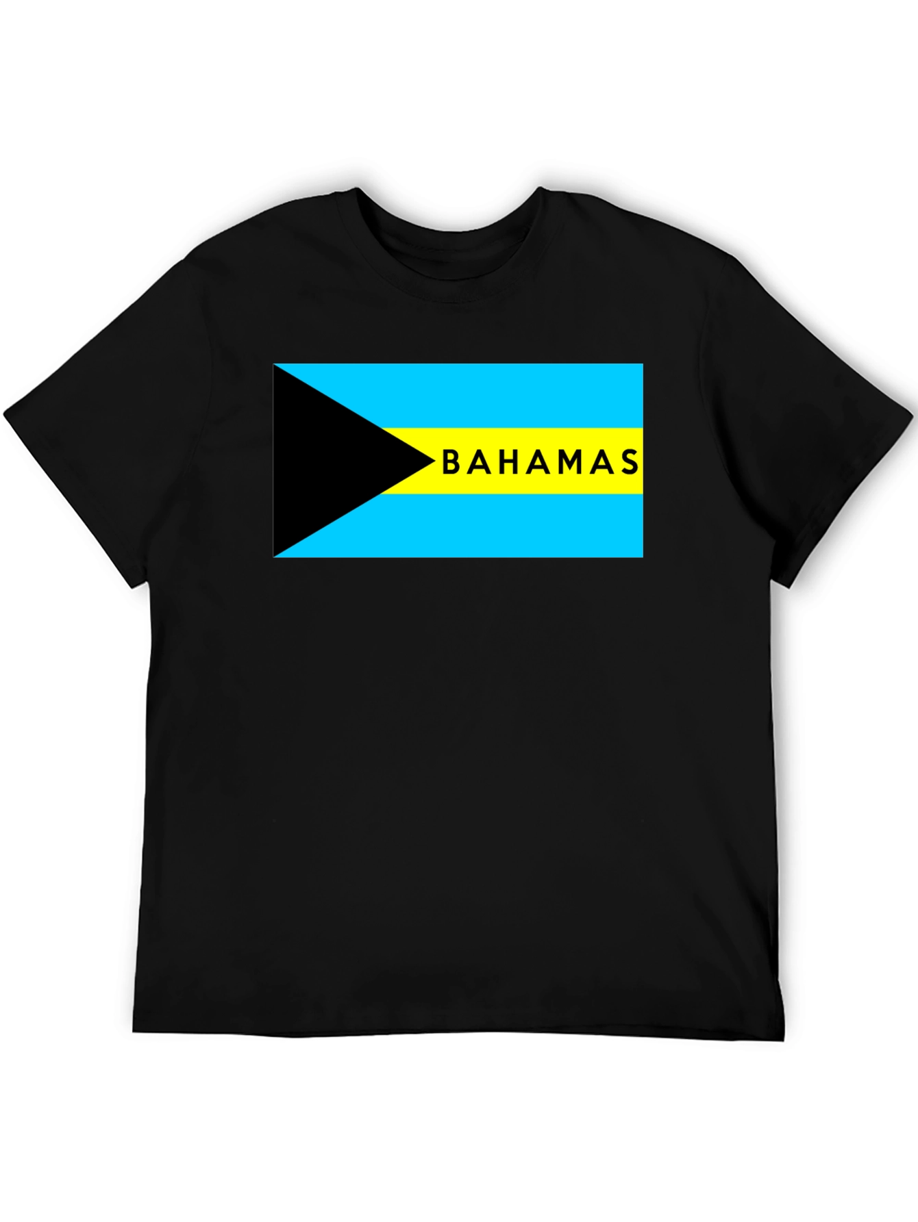 Bahamas Flag Graphic T-Shirt - Black