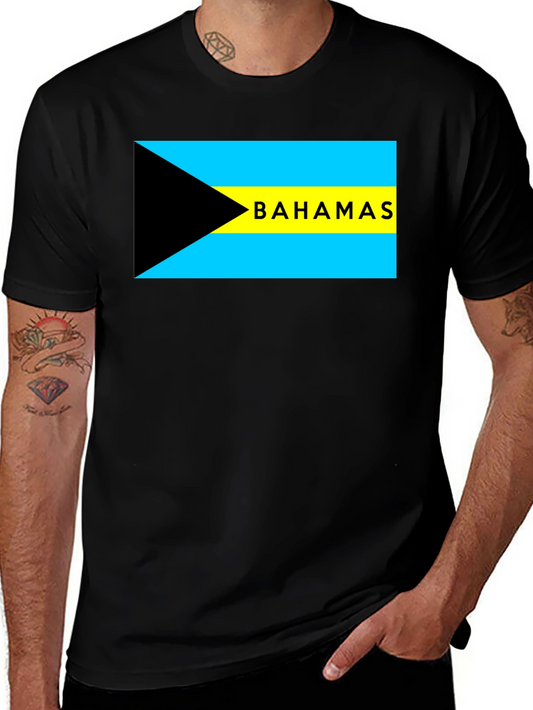 Bahamas Flag Graphic T-Shirt - Black