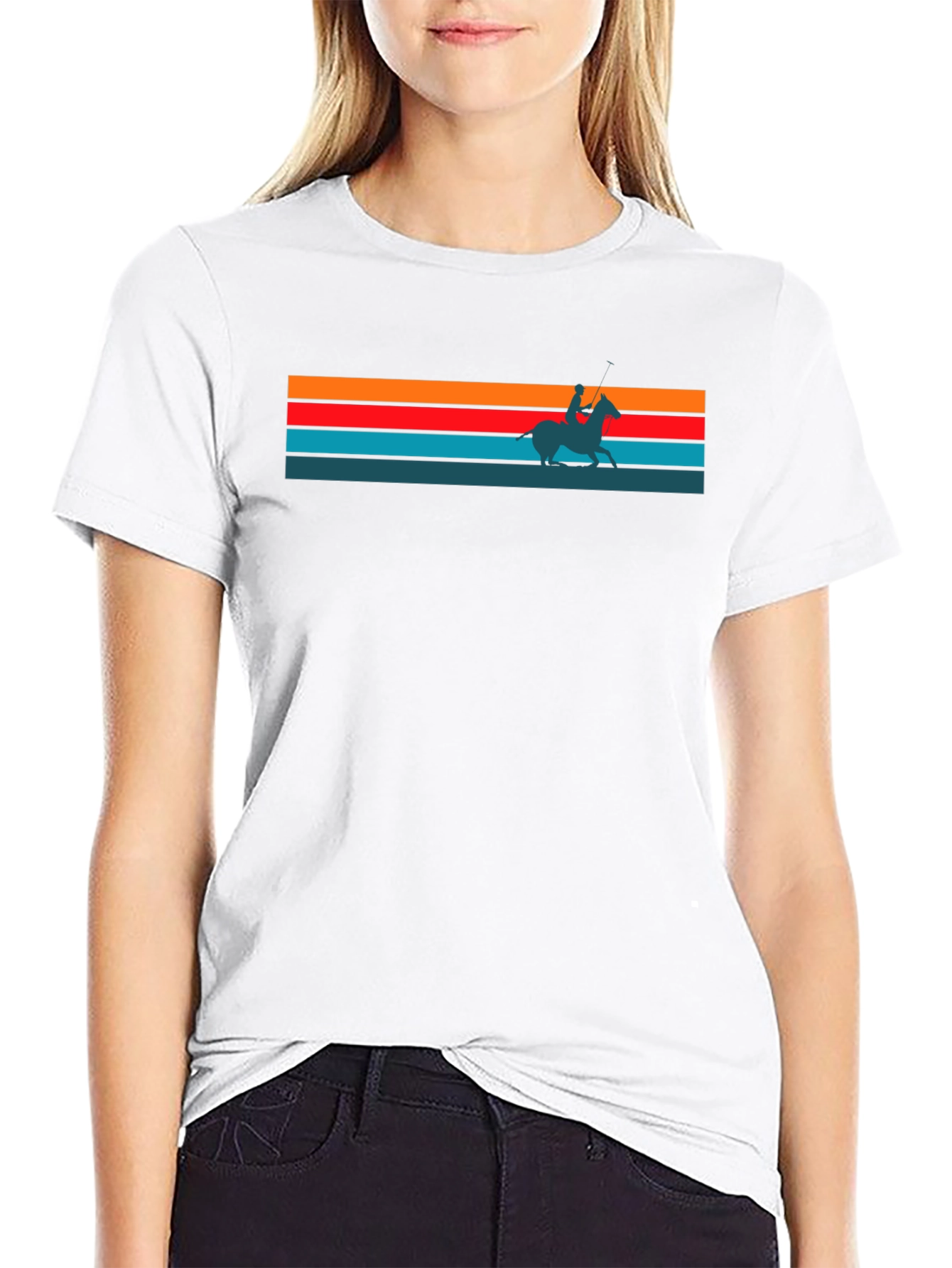 Retro Sunset Horse Rider Graphic Tee
