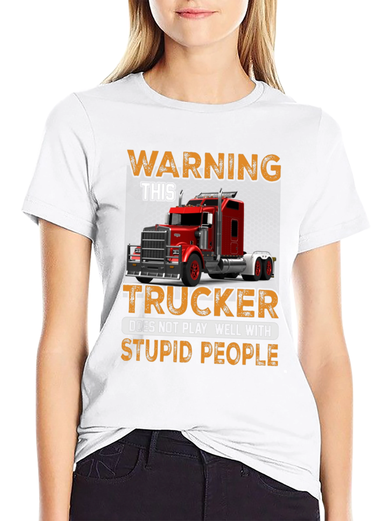 Warning Trucker T-Shirt