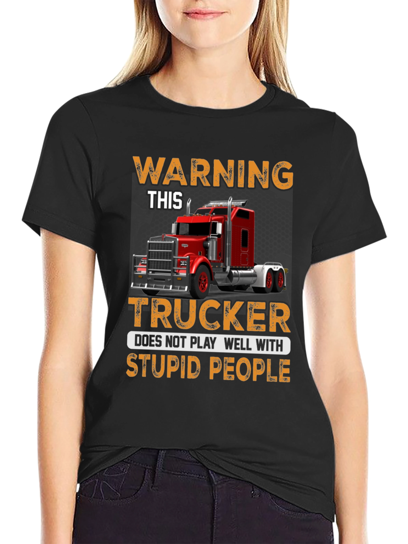 Warning Trucker T-Shirt