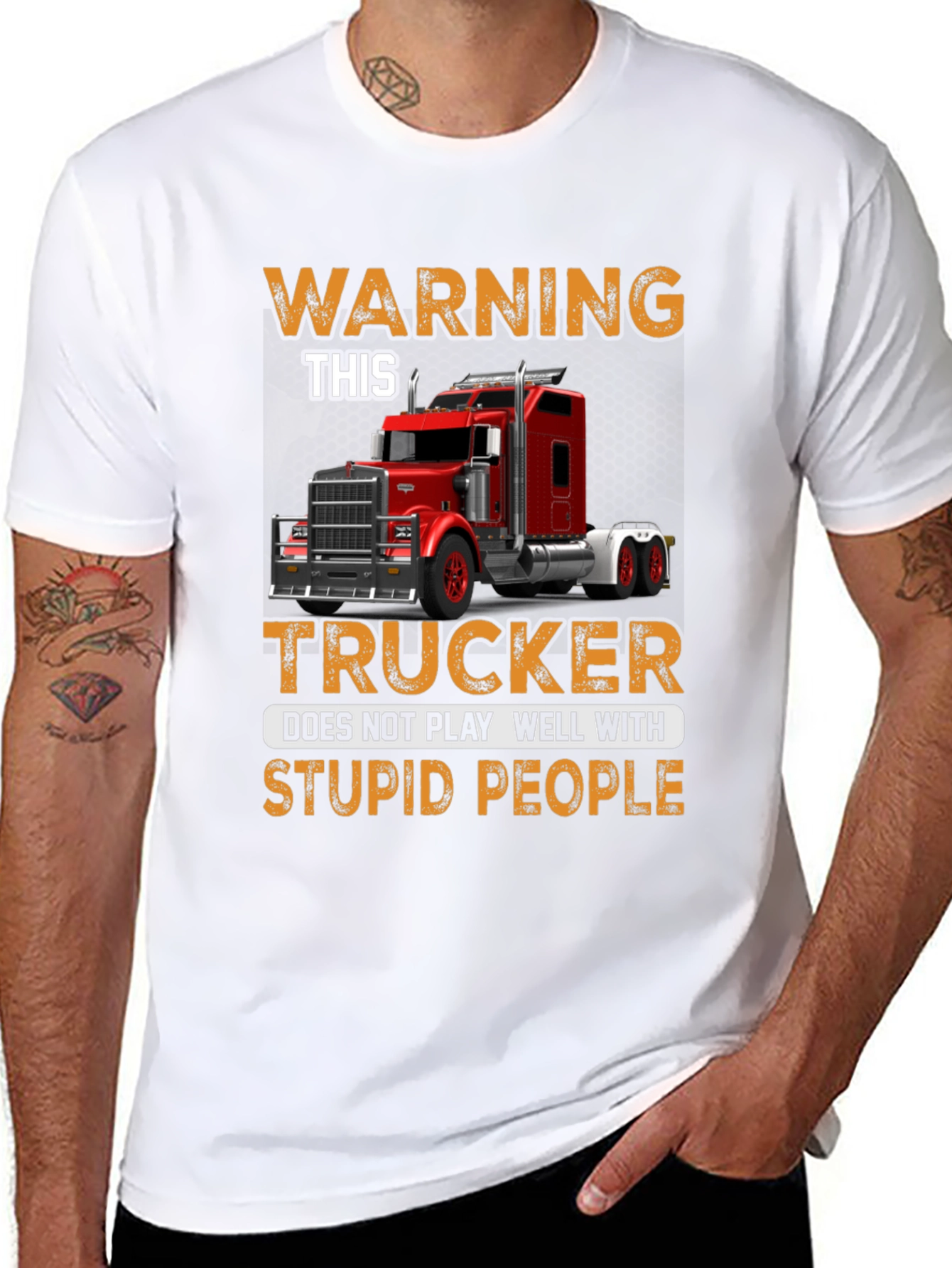 Warning Trucker T-Shirt