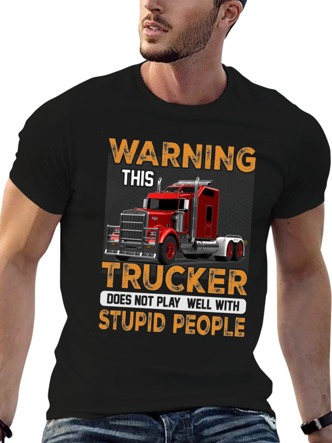 Warning Trucker T-Shirt