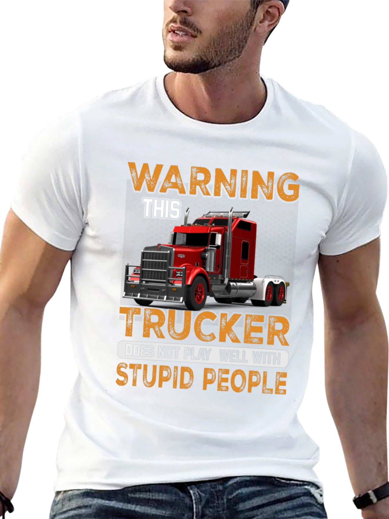 Warning Trucker T-Shirt