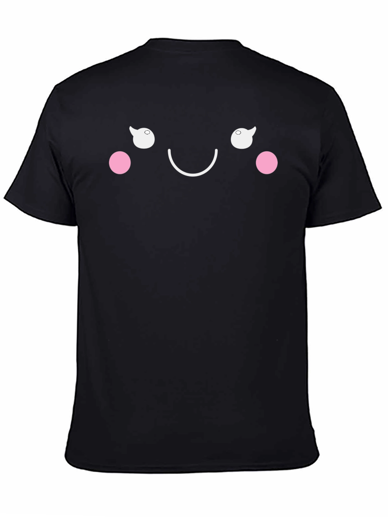 Kawaii Face Black T-Shirt - Express Your Happy Mood!