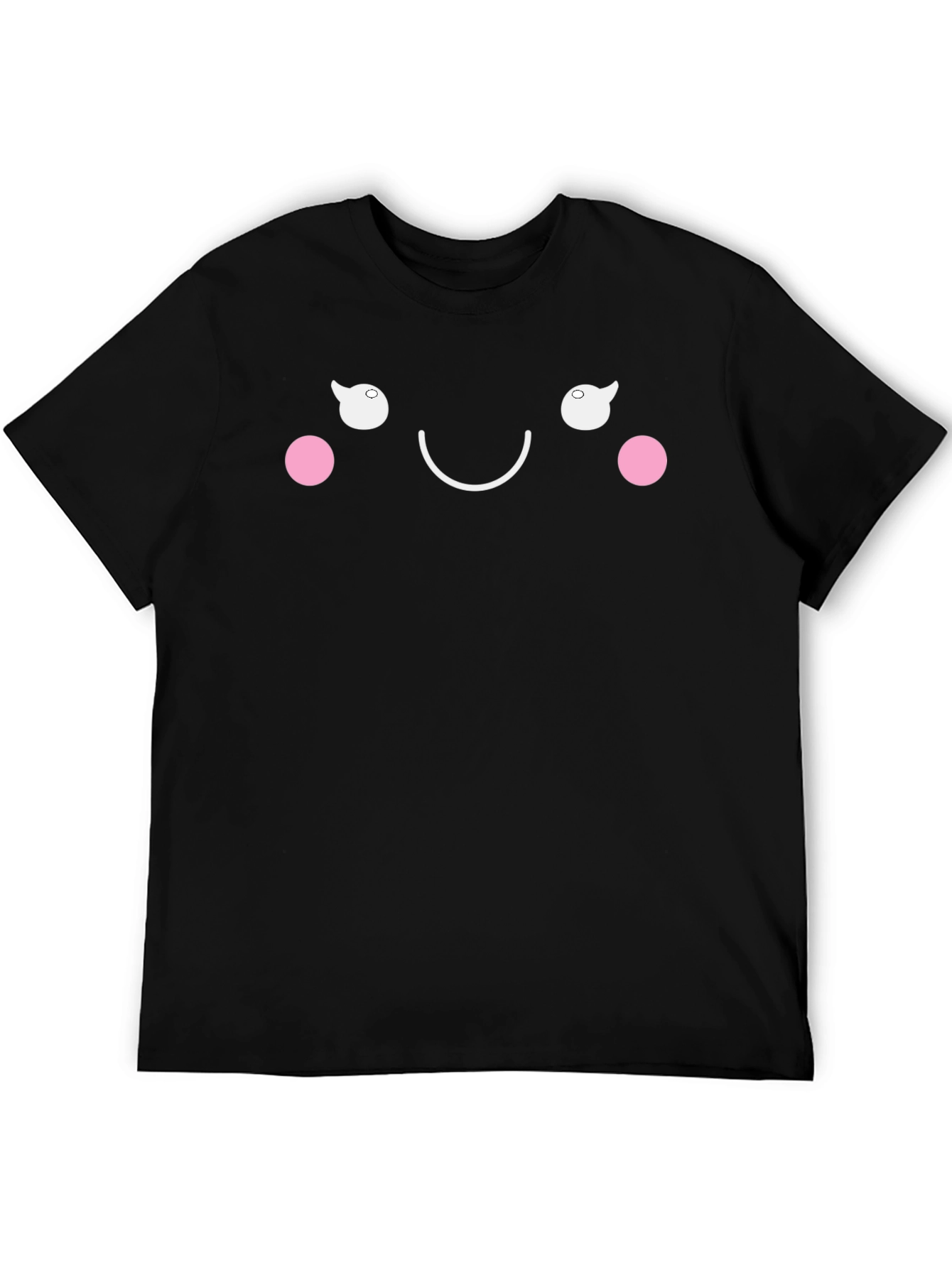 Kawaii Face Black T-Shirt - Express Your Happy Mood!