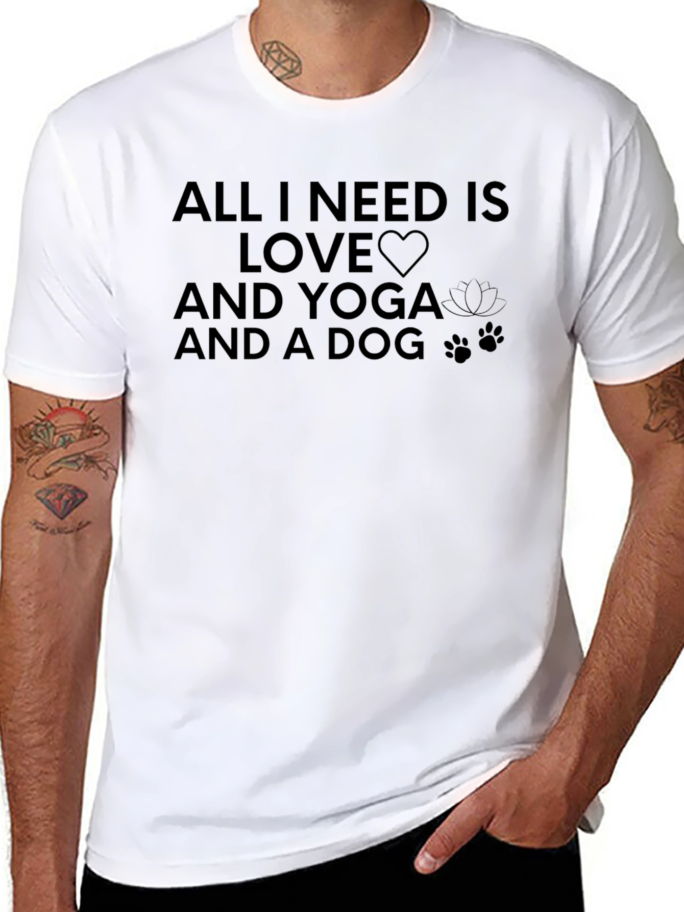 Yoga Love Dog T-Shirt - Black Graphic Tee