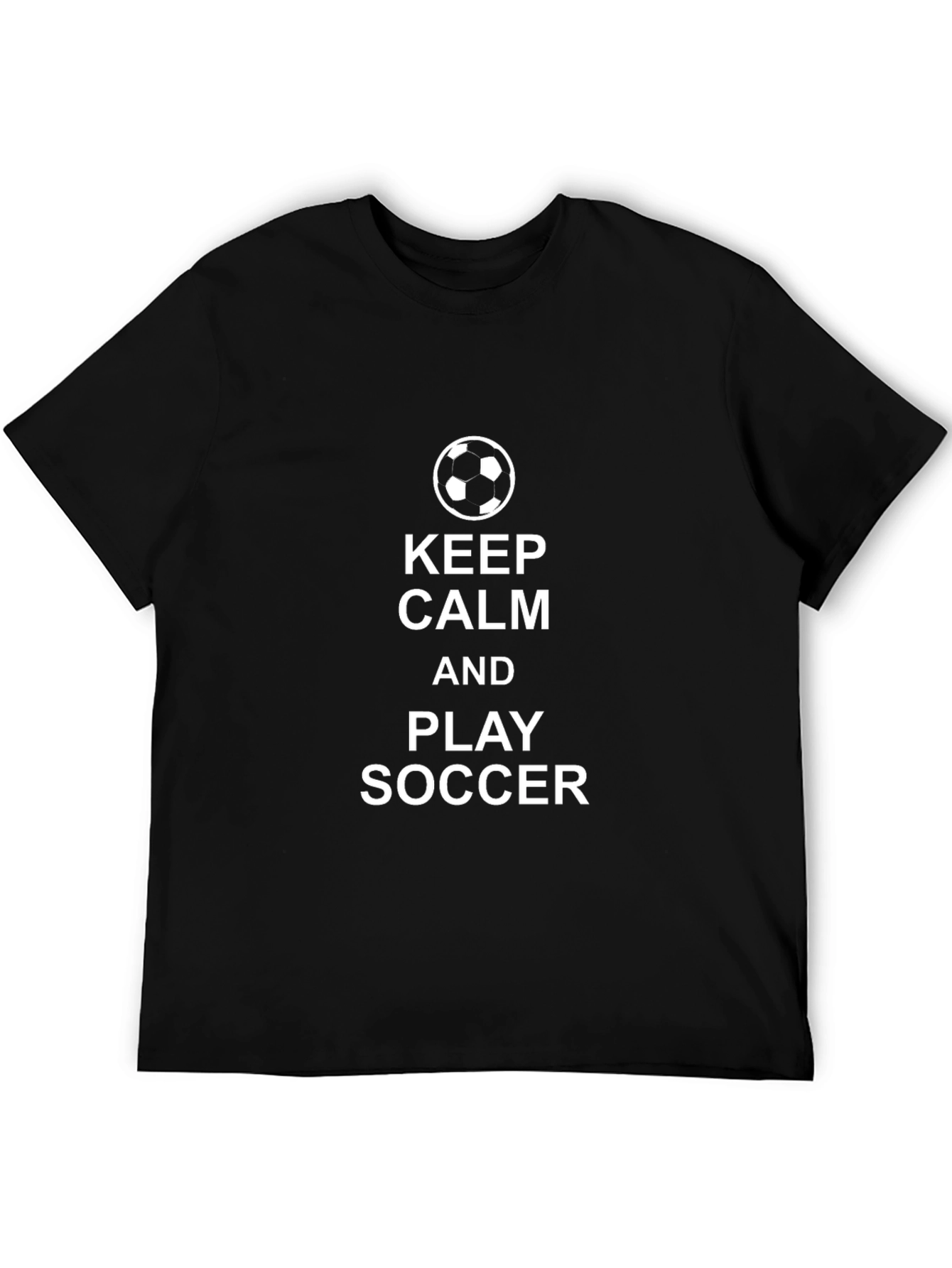 Keep Calm and Play Soccer Graphic T-Shirt