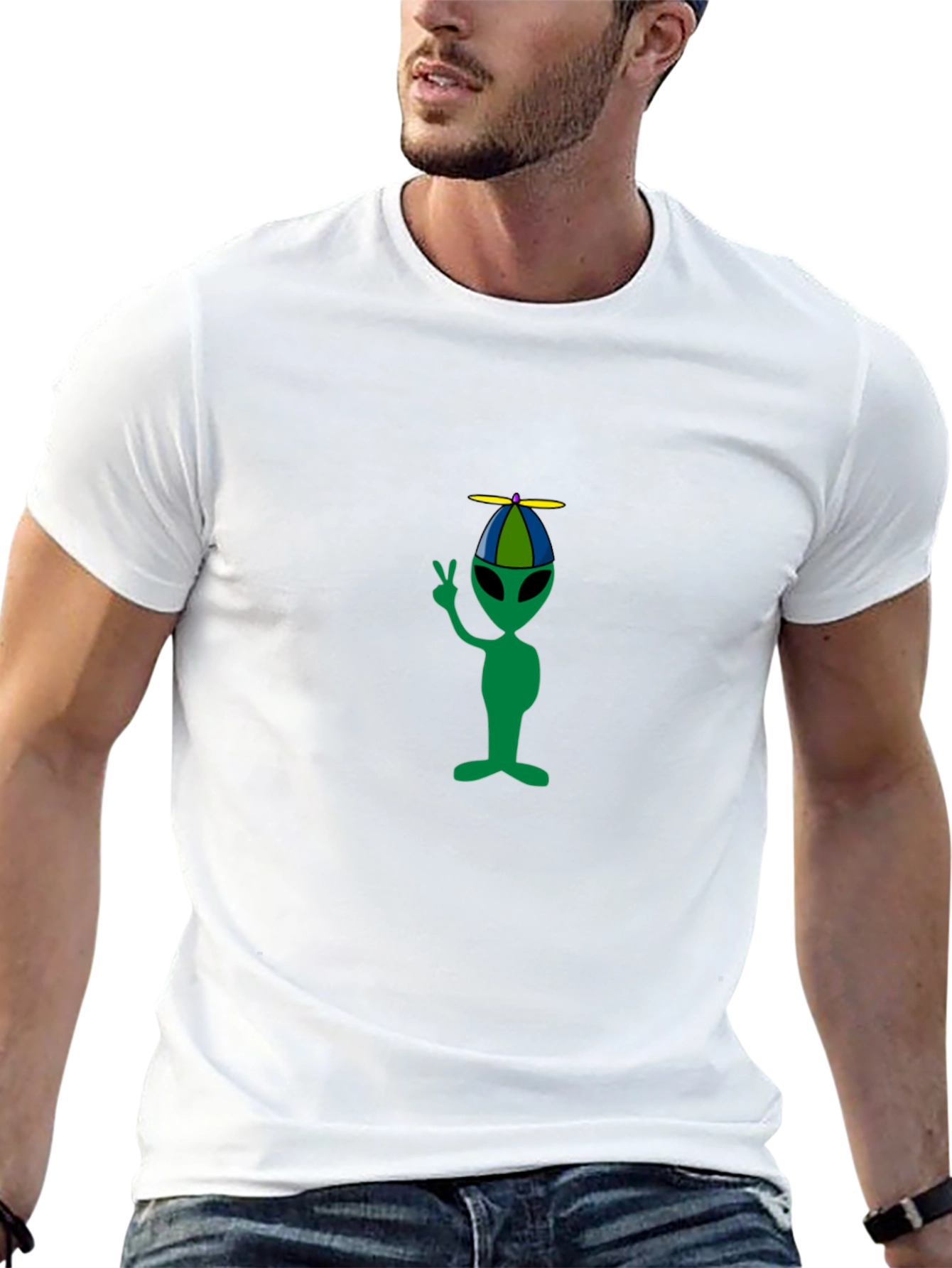 Alien Propeller Hat T-Shirt - Black