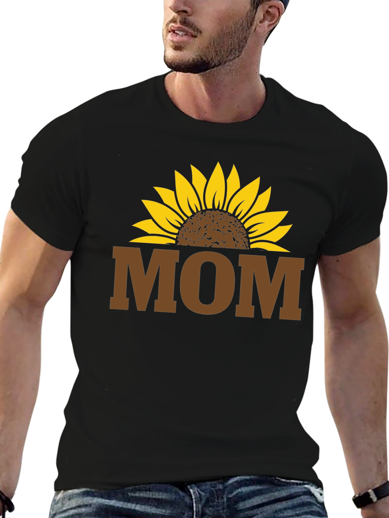 Sunflower Mom T-Shirt - Black Graphic Tee