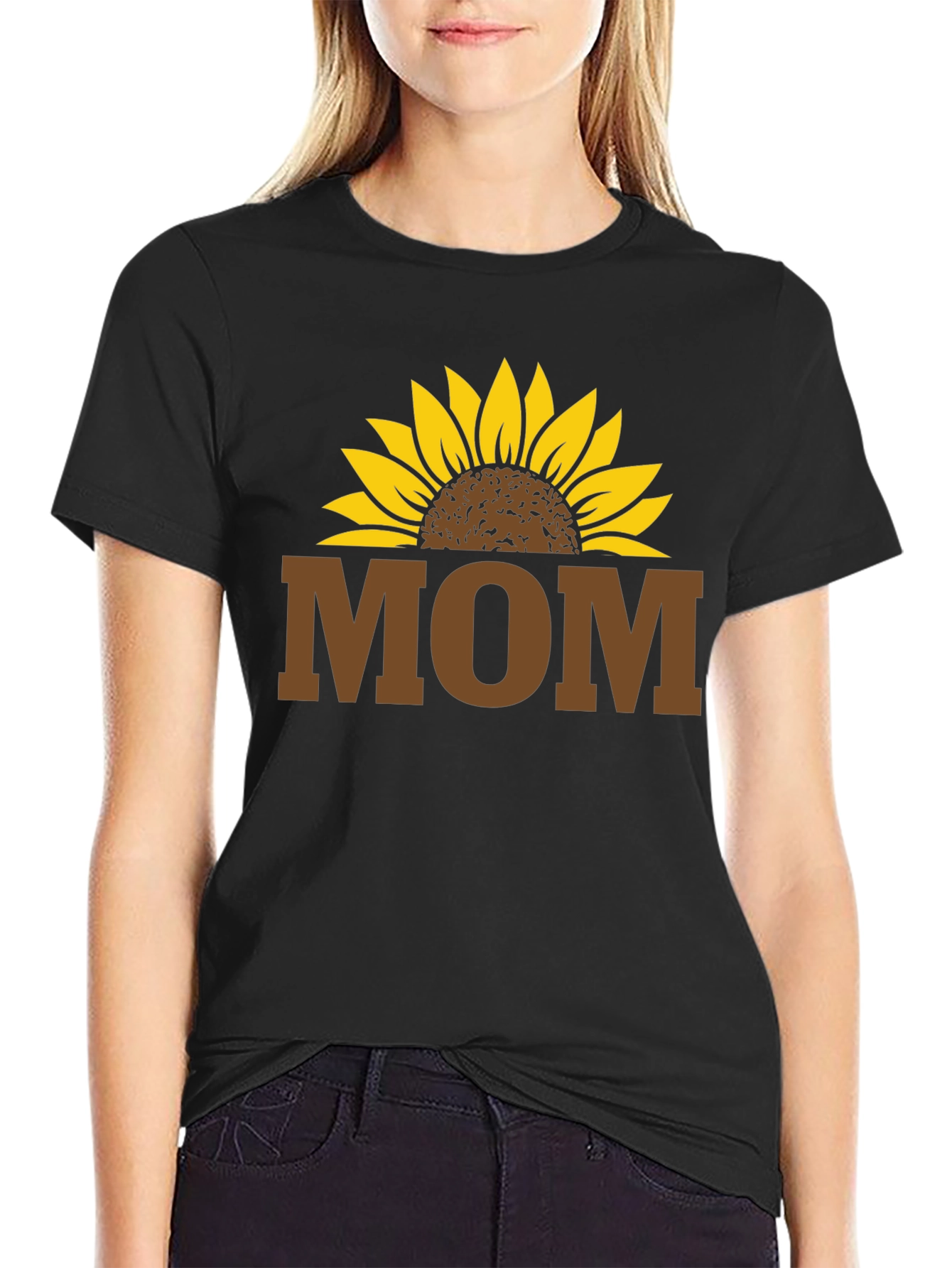 Sunflower Mom T-Shirt - Black Graphic Tee