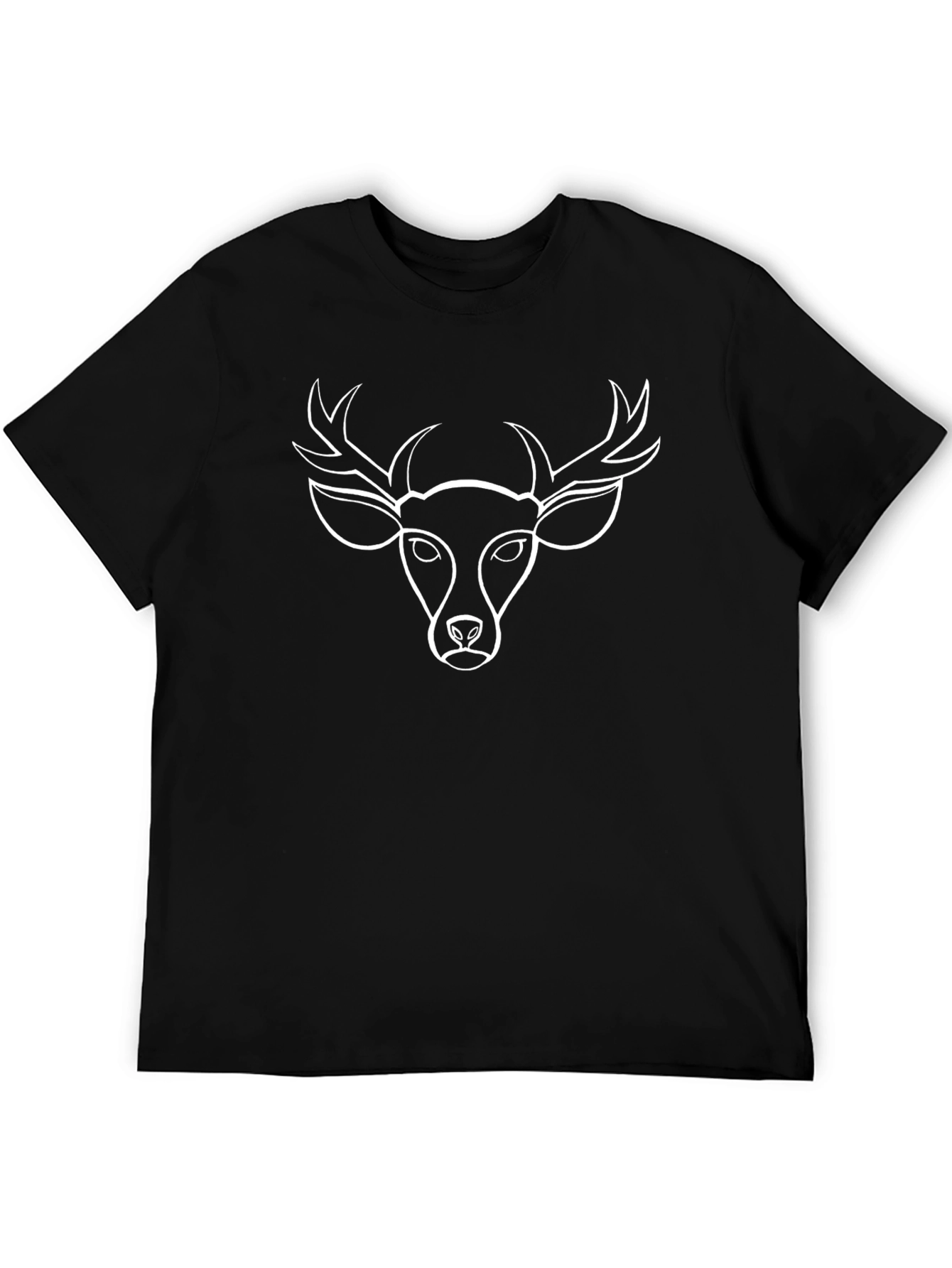 Deer Outline Black T-Shirt