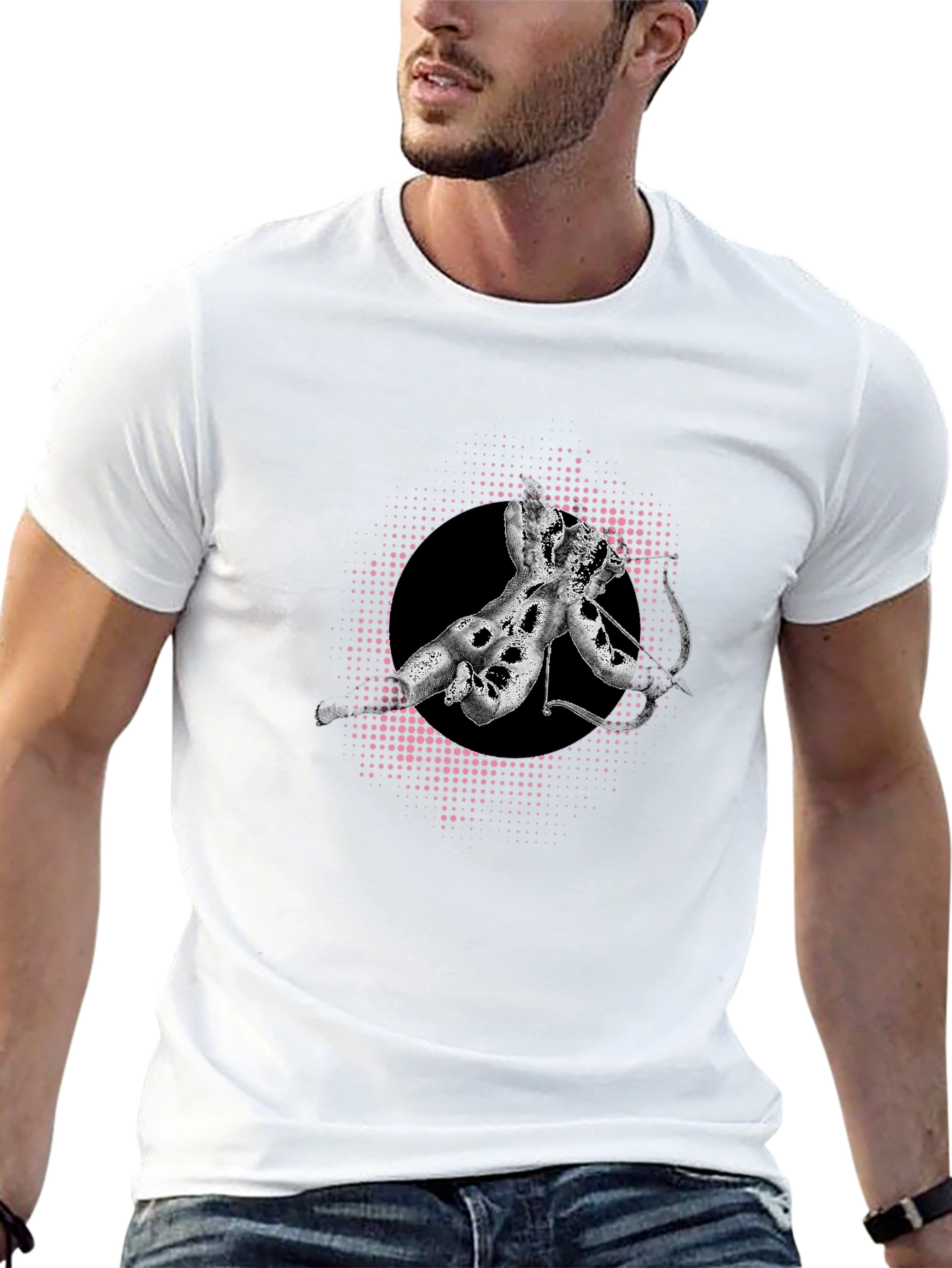 Abstract Graphic Tee - Stylish Mens Black T-Shirt