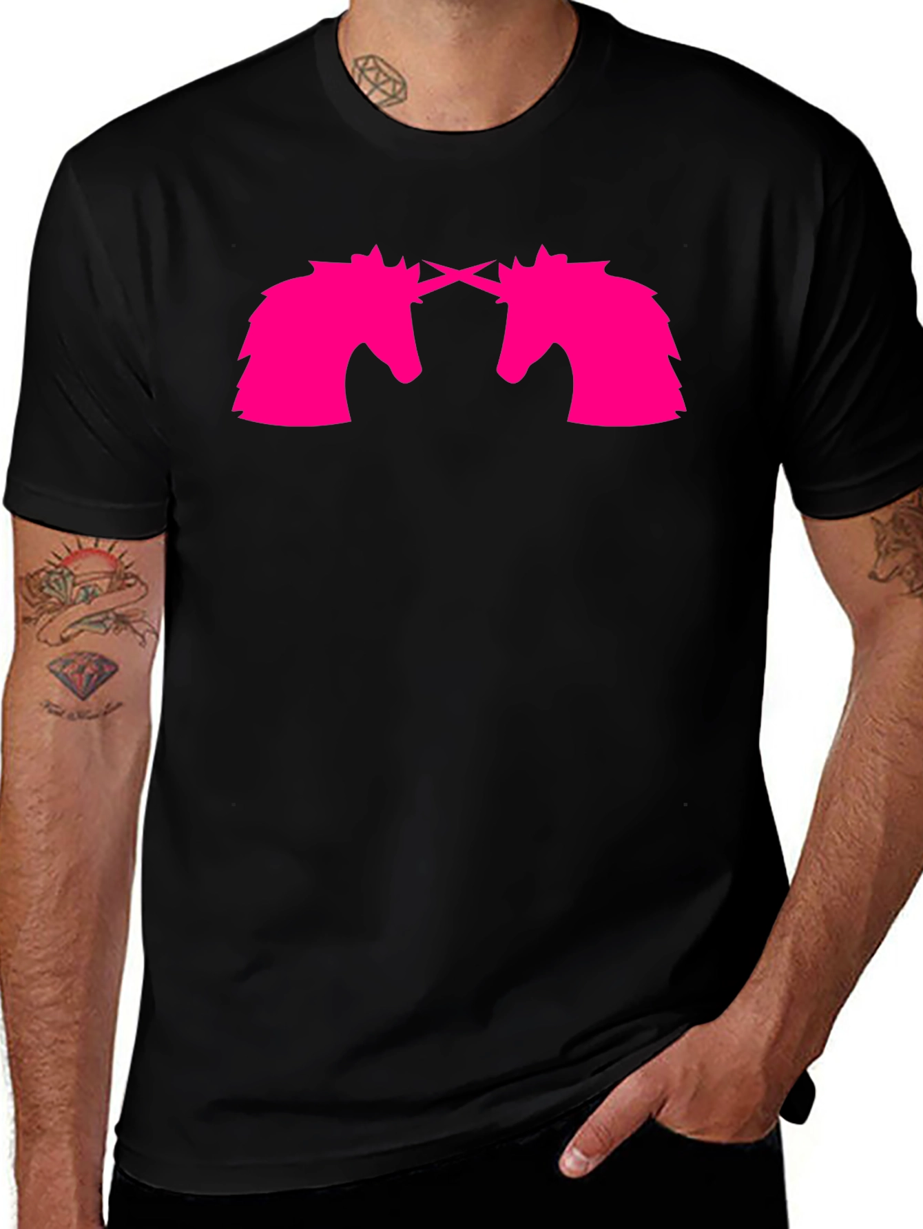 Unicorn Love Graphic Tee - Black