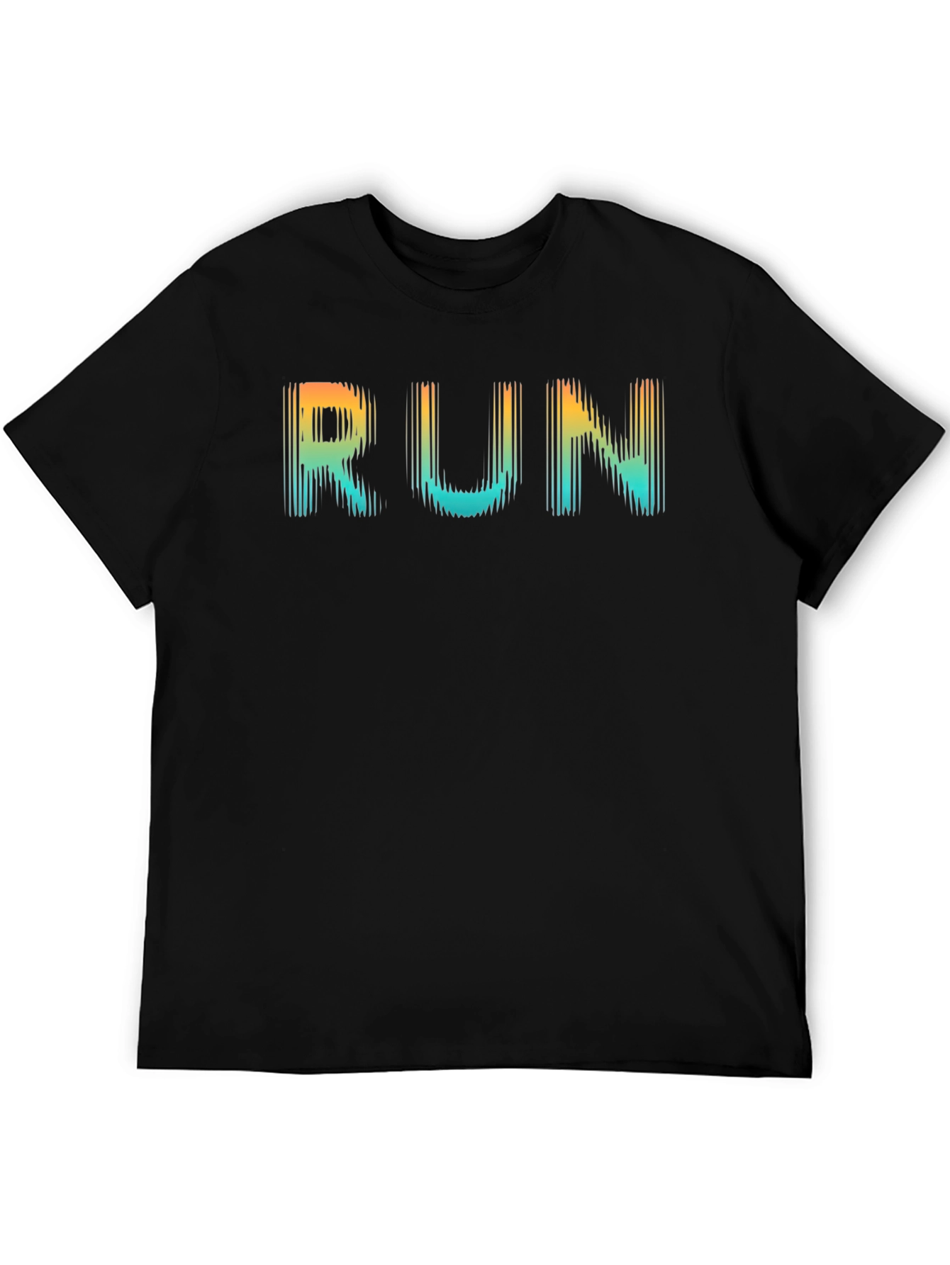Mens Black RUN Graphic T-Shirt