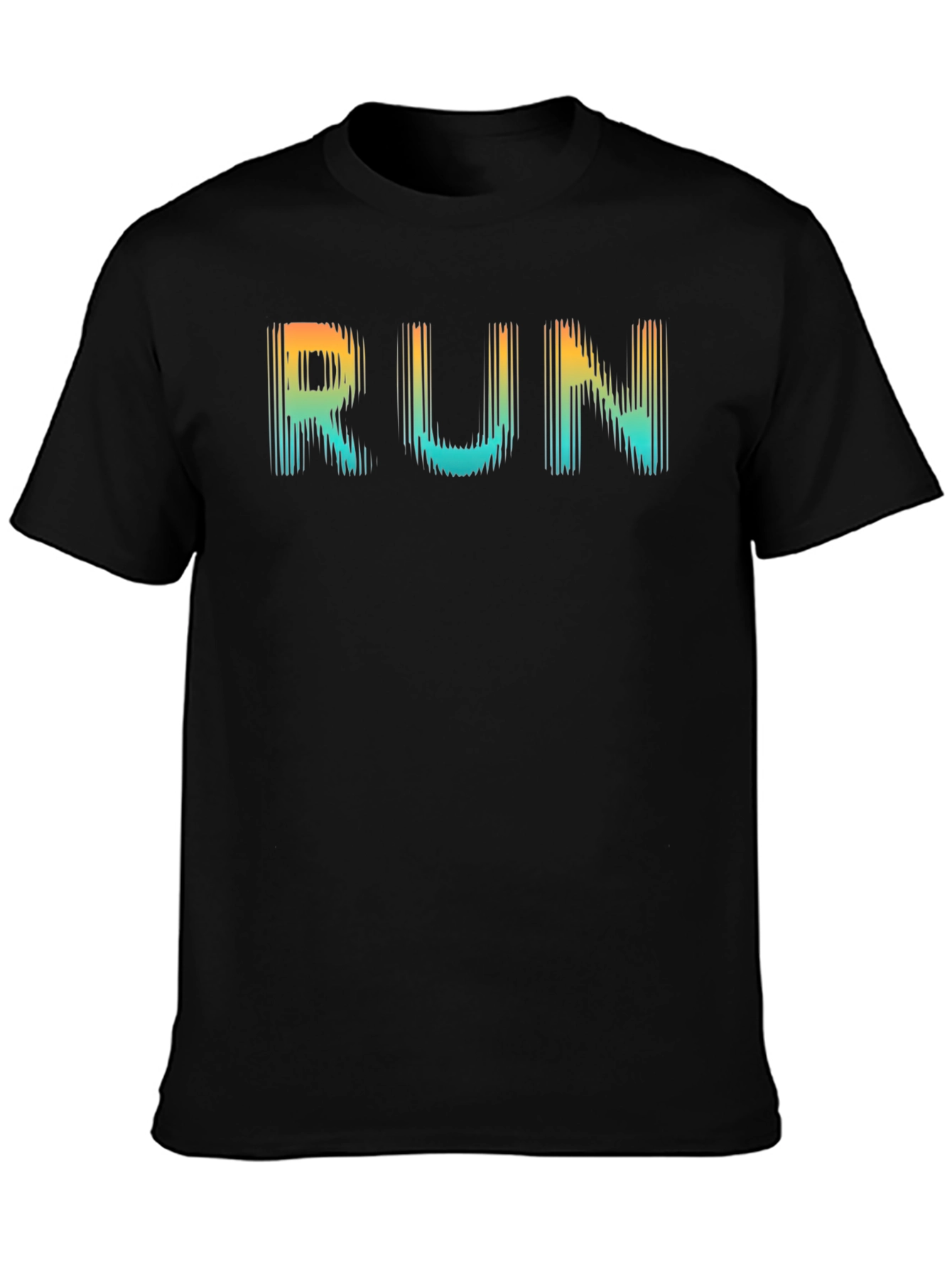 Mens Black RUN Graphic T-Shirt