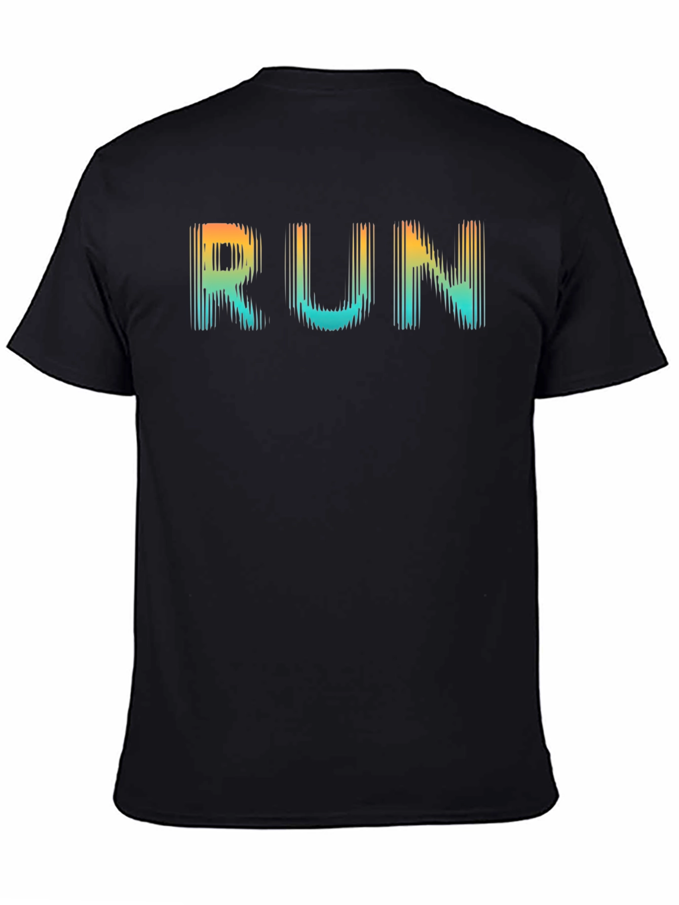Mens Black RUN Graphic T-Shirt