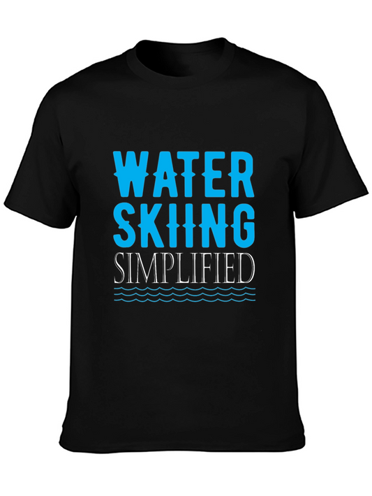 Water Skiing Simplified Black T-Shirt