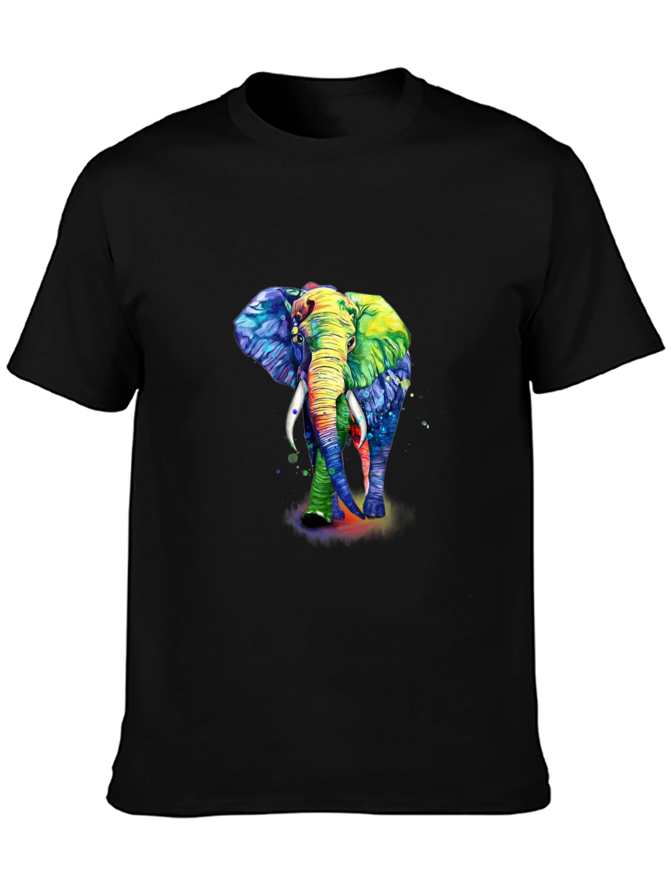 Colorful Elephant Graphic T-Shirt