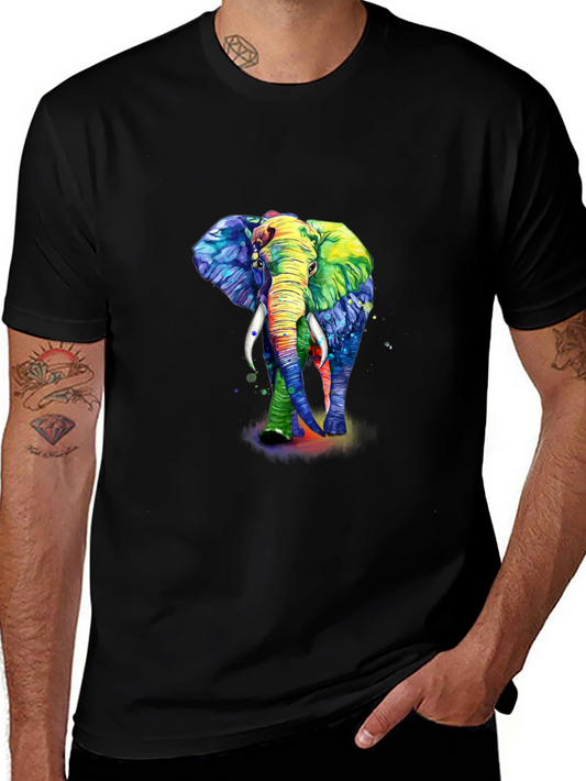 Colorful Elephant Graphic T-Shirt