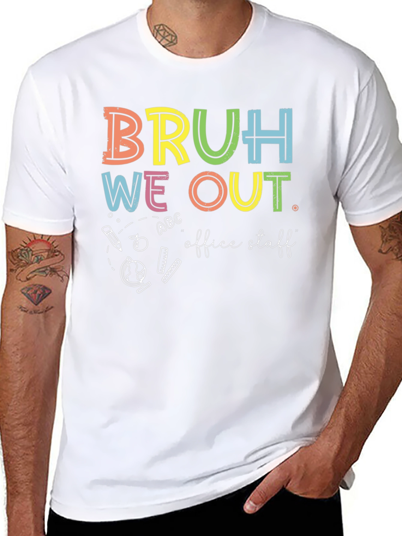 Bruh We Out Office Staff Graphic T-Shirt