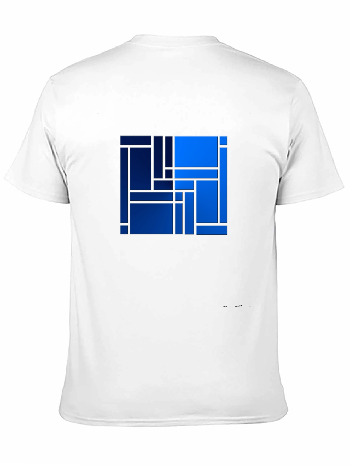 Abstract Geometric Blue Square Art Print T-Shirt