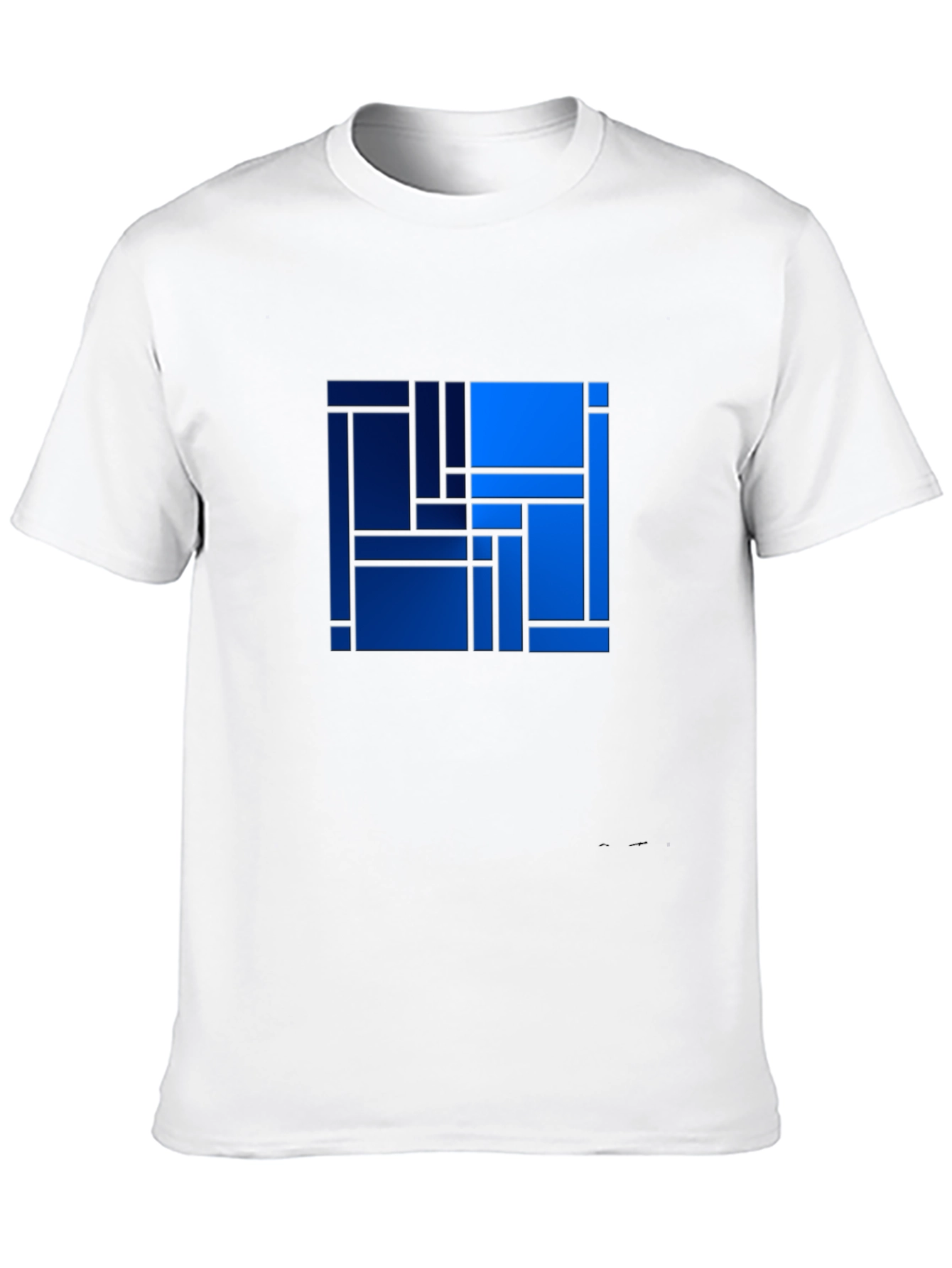 Abstract Geometric Blue Square Art Print T-Shirt