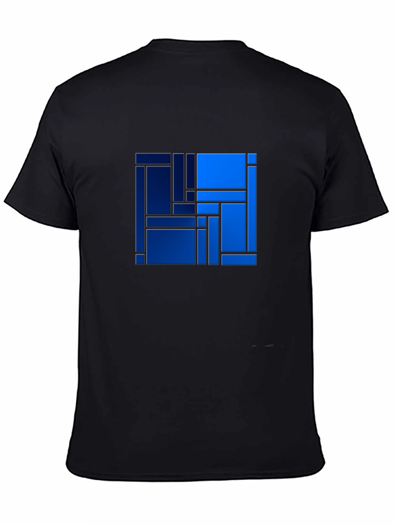 Abstract Geometric Blue Square Art Print T-Shirt