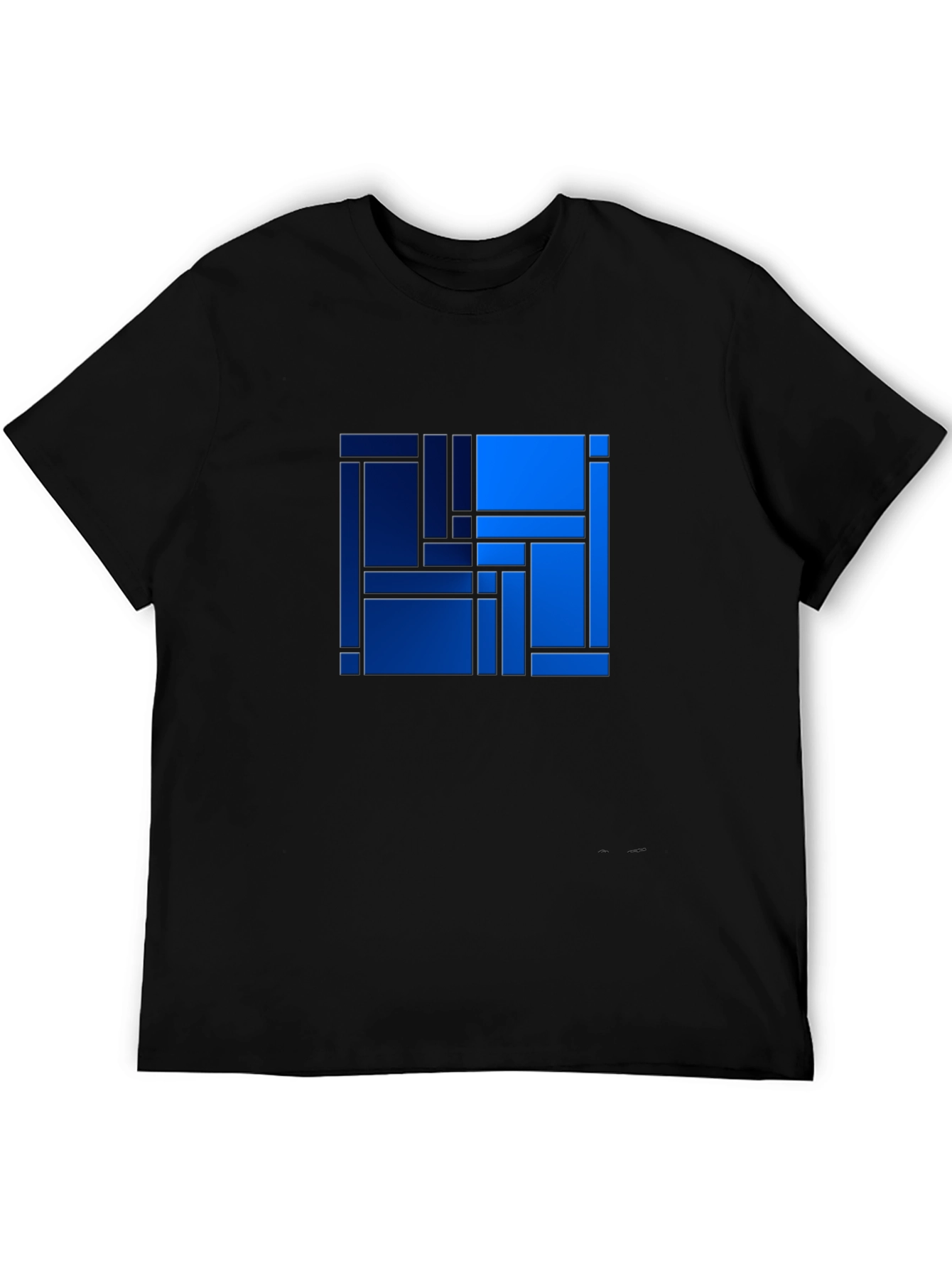 Abstract Geometric Blue Square Art Print T-Shirt