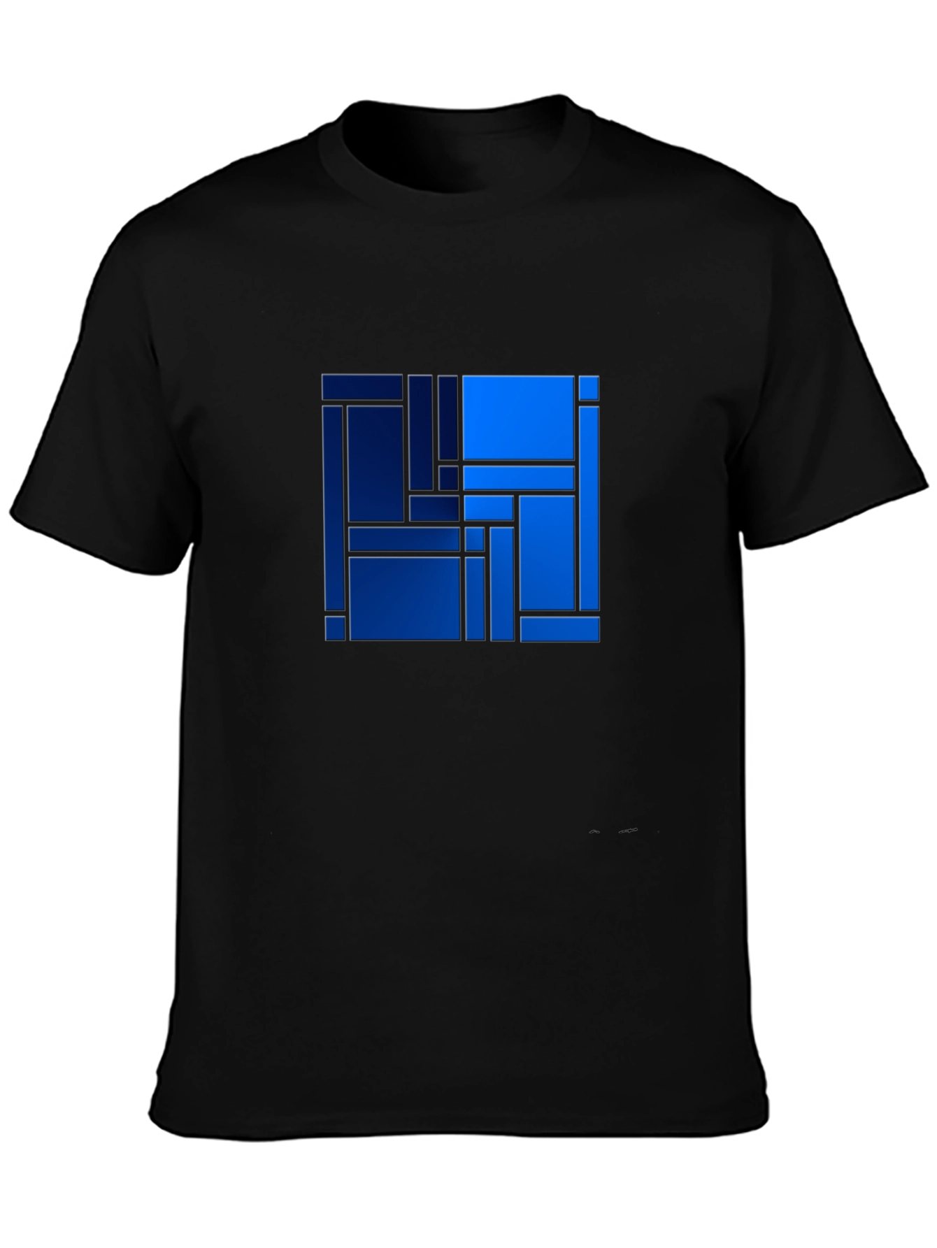Abstract Geometric Blue Square Art Print T-Shirt
