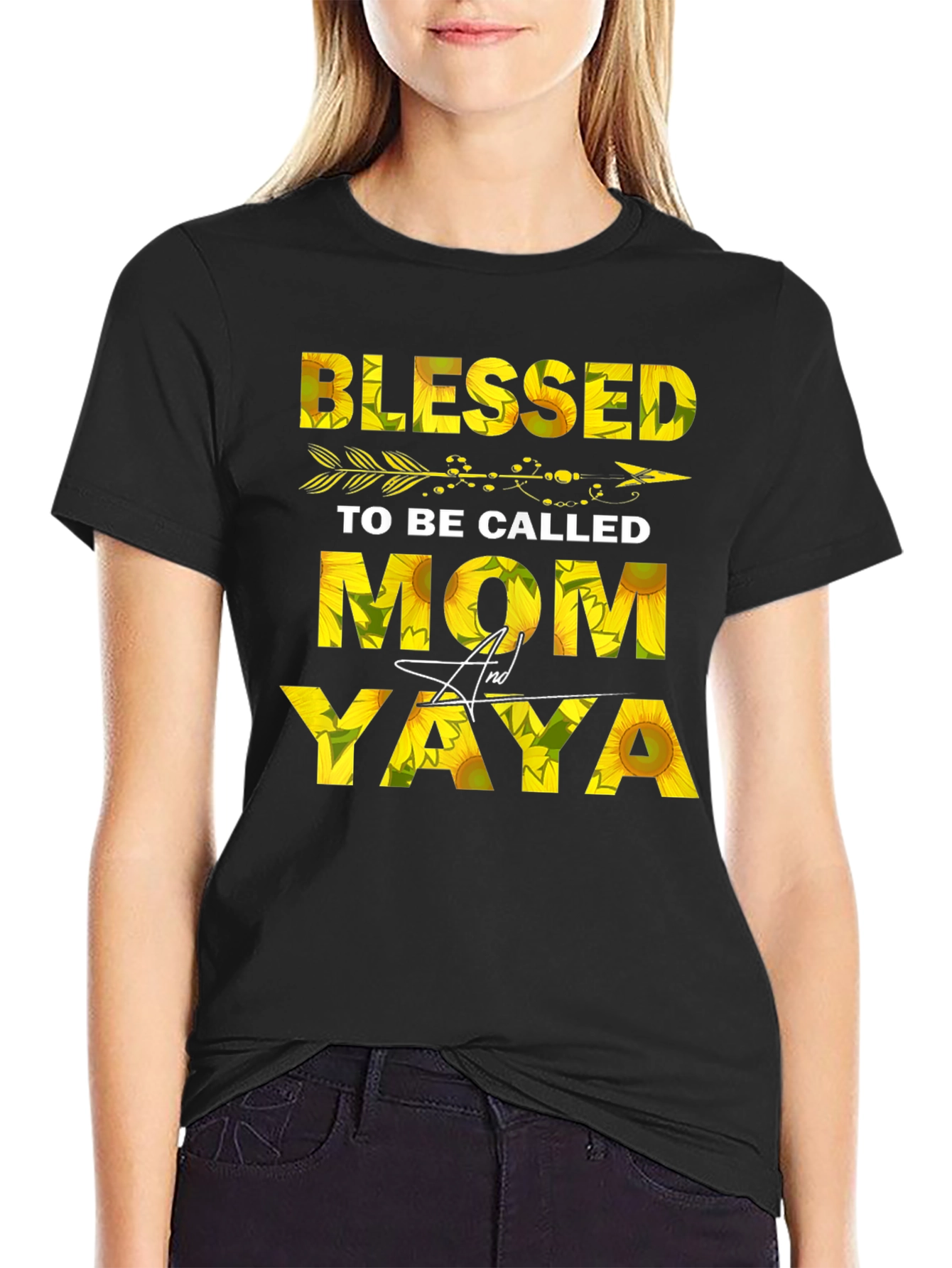 Blessed Mom Yaya Sunflower Graphic Tee