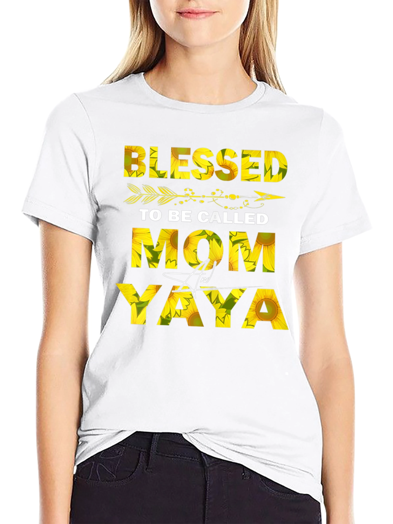 Blessed Mom Yaya Sunflower Graphic Tee