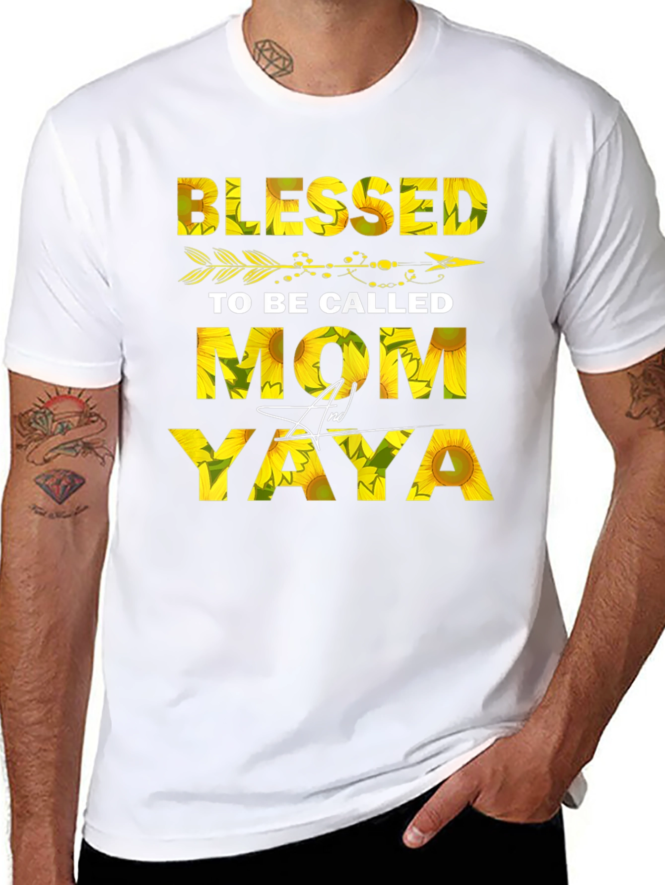 Blessed Mom Yaya Sunflower Graphic Tee