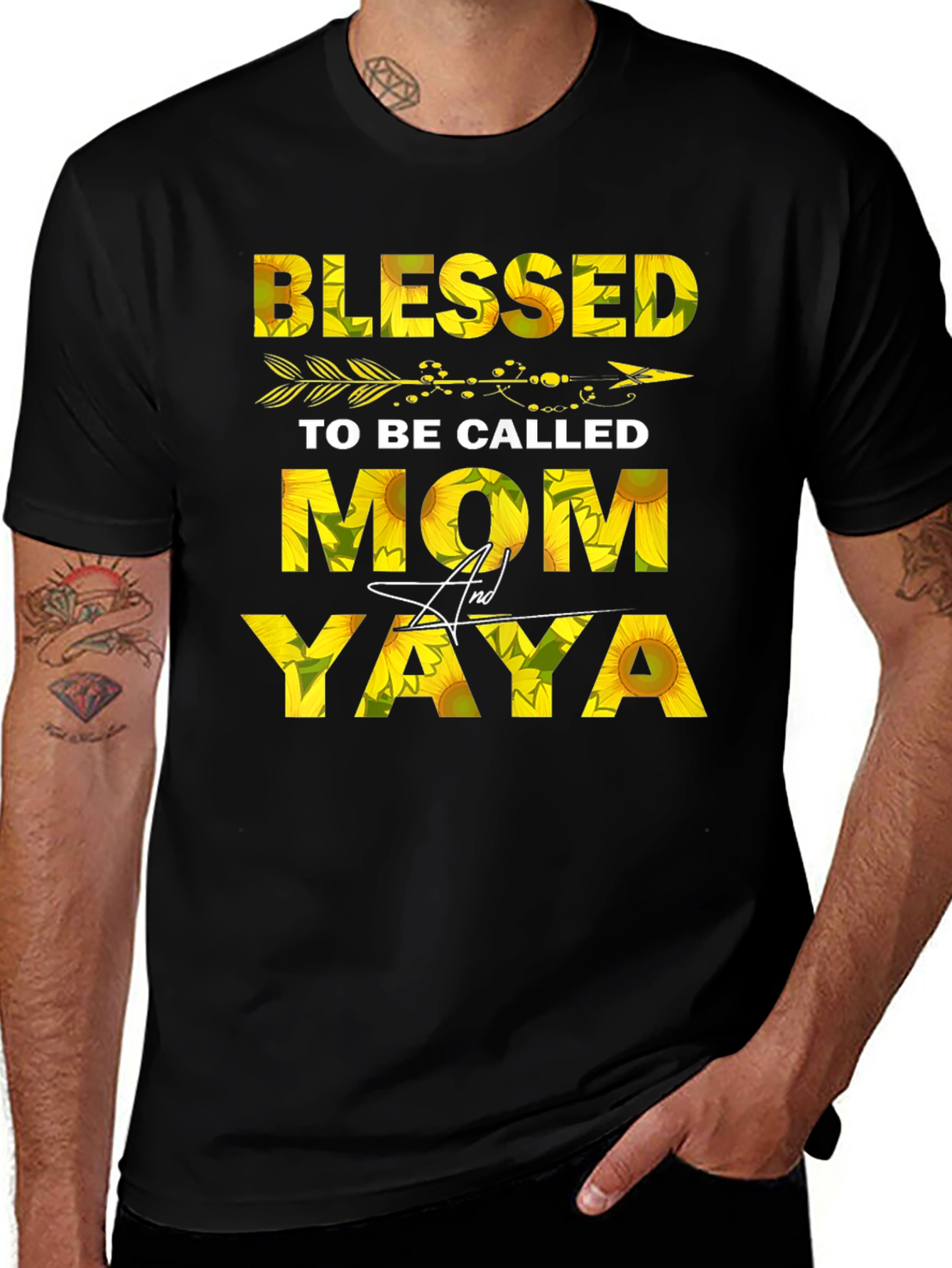 Blessed Mom Yaya Sunflower Graphic Tee
