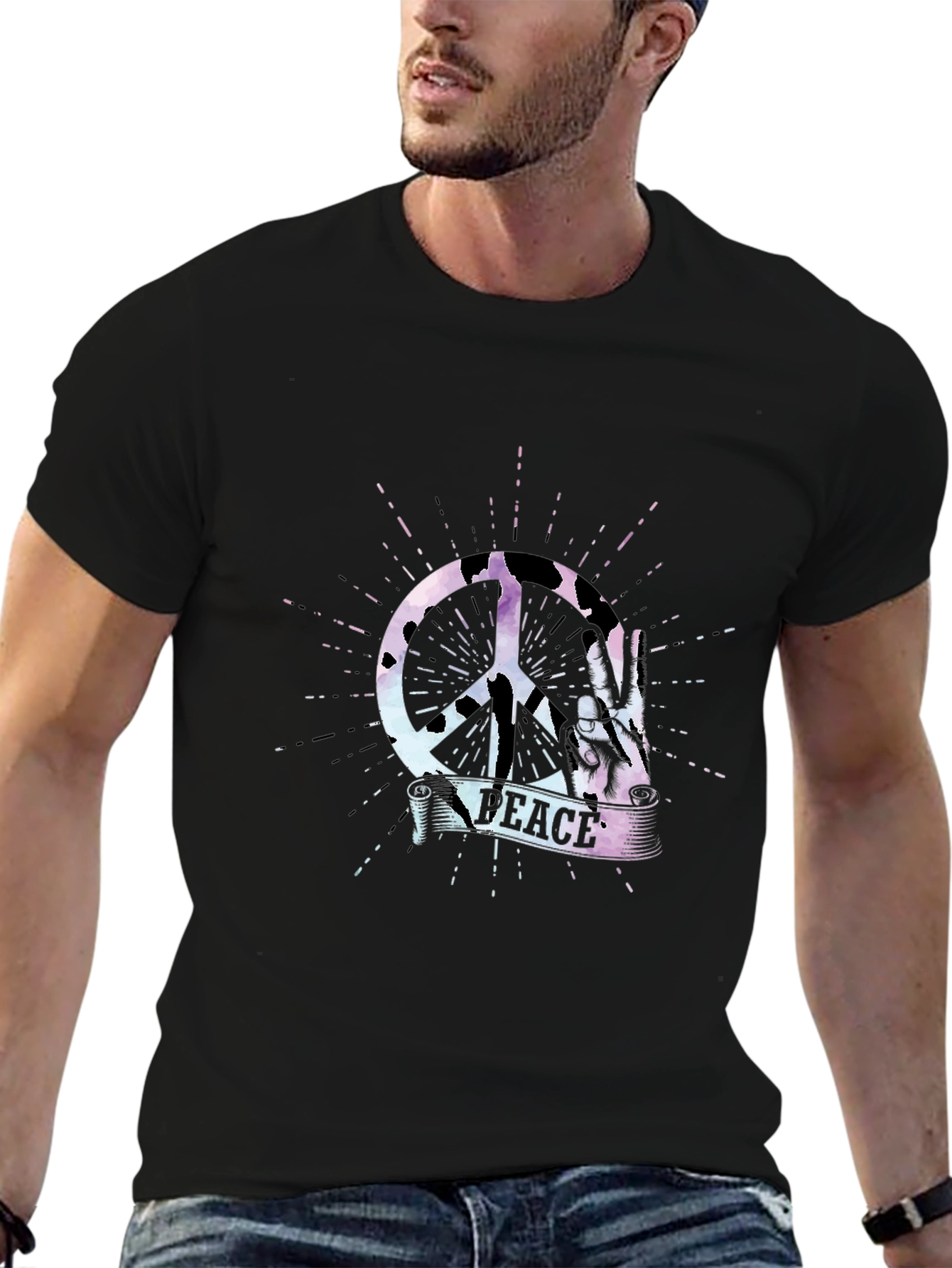 Peace Sign Graphic T-Shirt - Stylish Mens Tee
