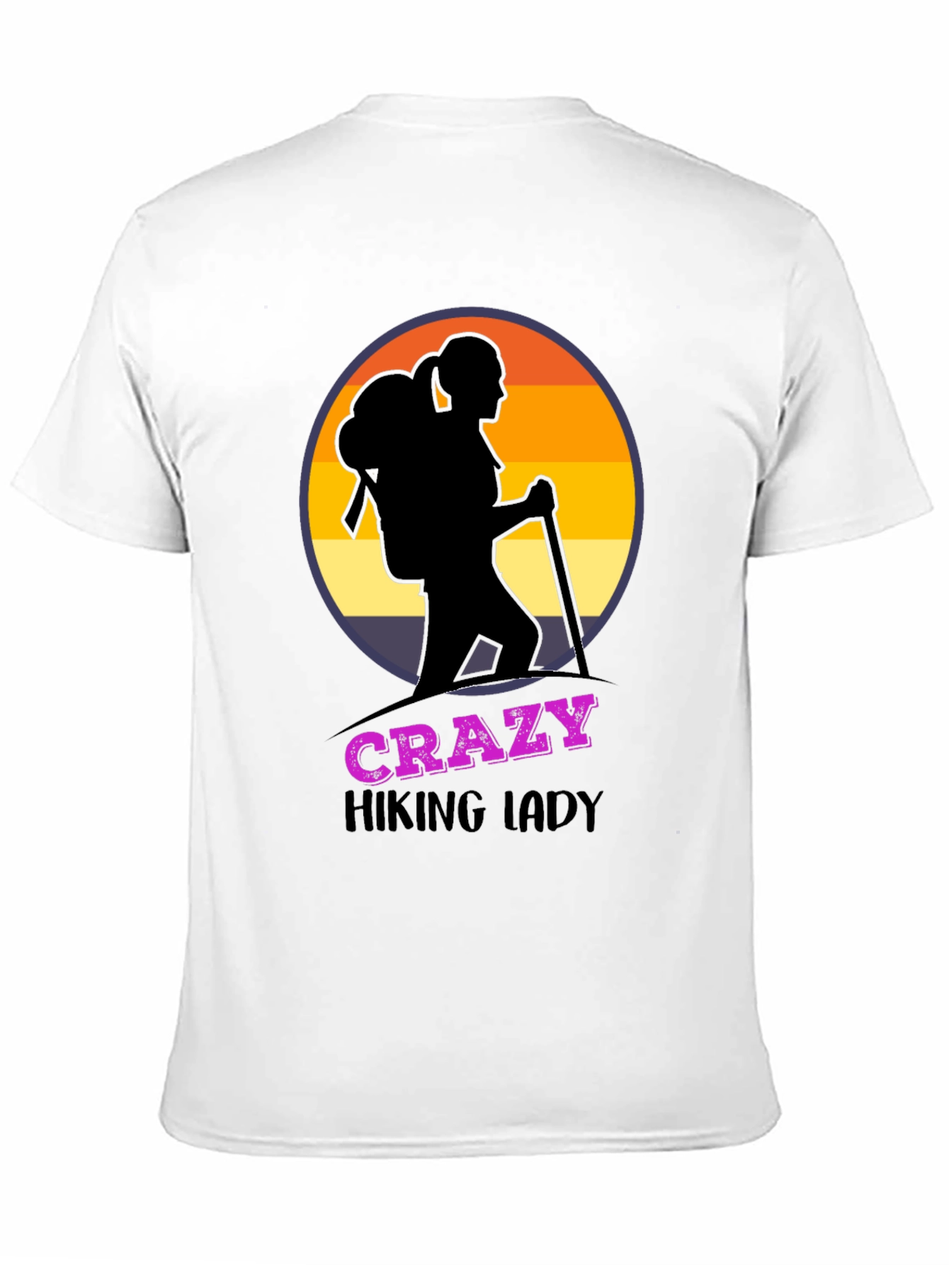 Crazy Hiking Lady Graphic T-Shirt