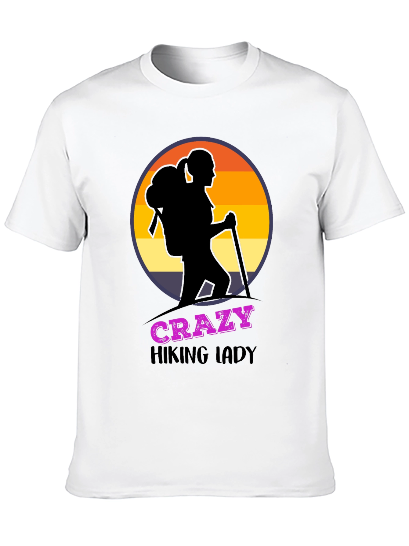 Crazy Hiking Lady Graphic T-Shirt