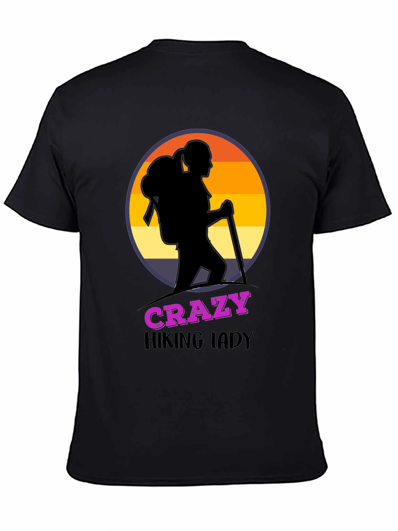 Crazy Hiking Lady Graphic T-Shirt