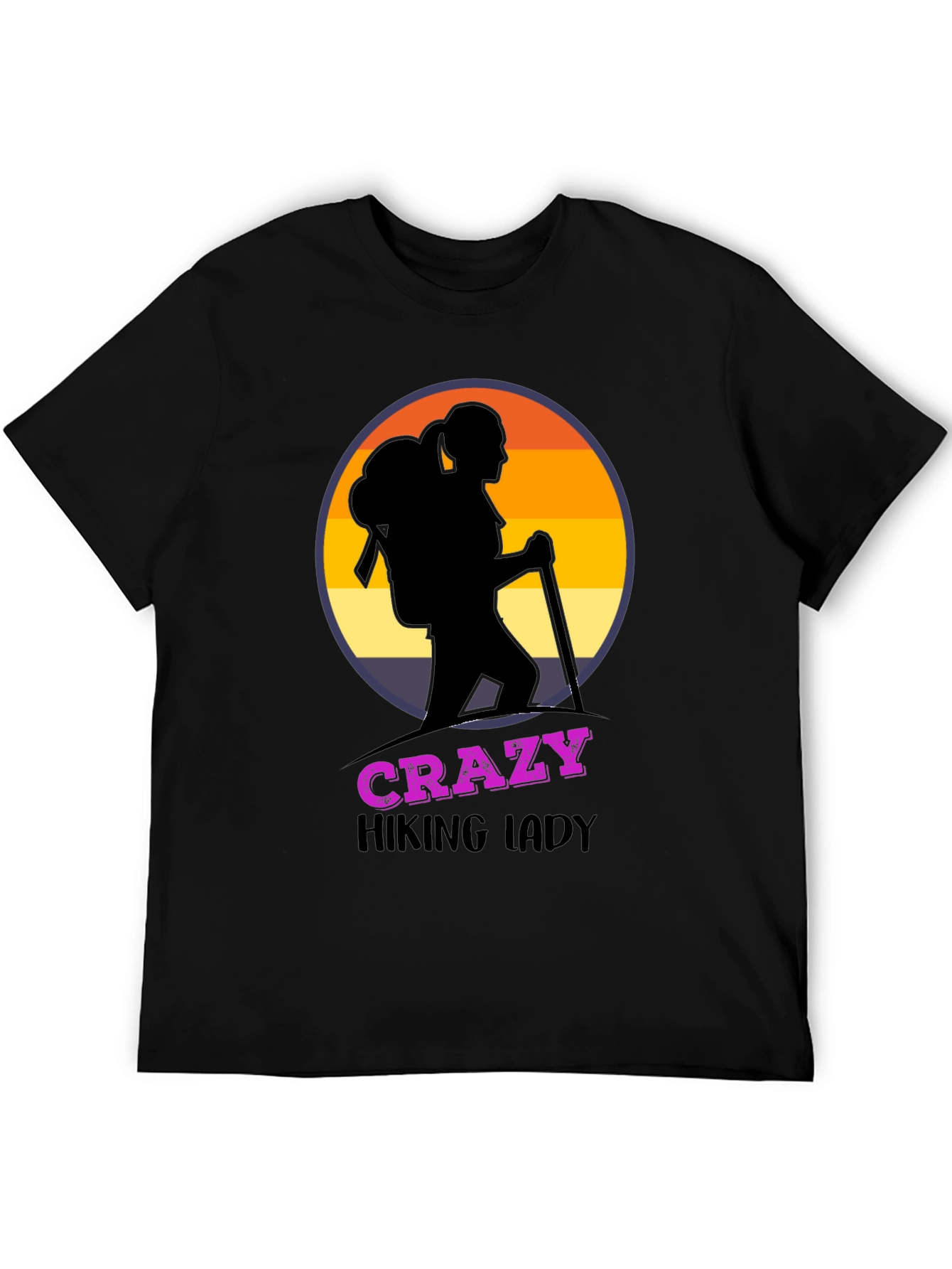 Crazy Hiking Lady Graphic T-Shirt